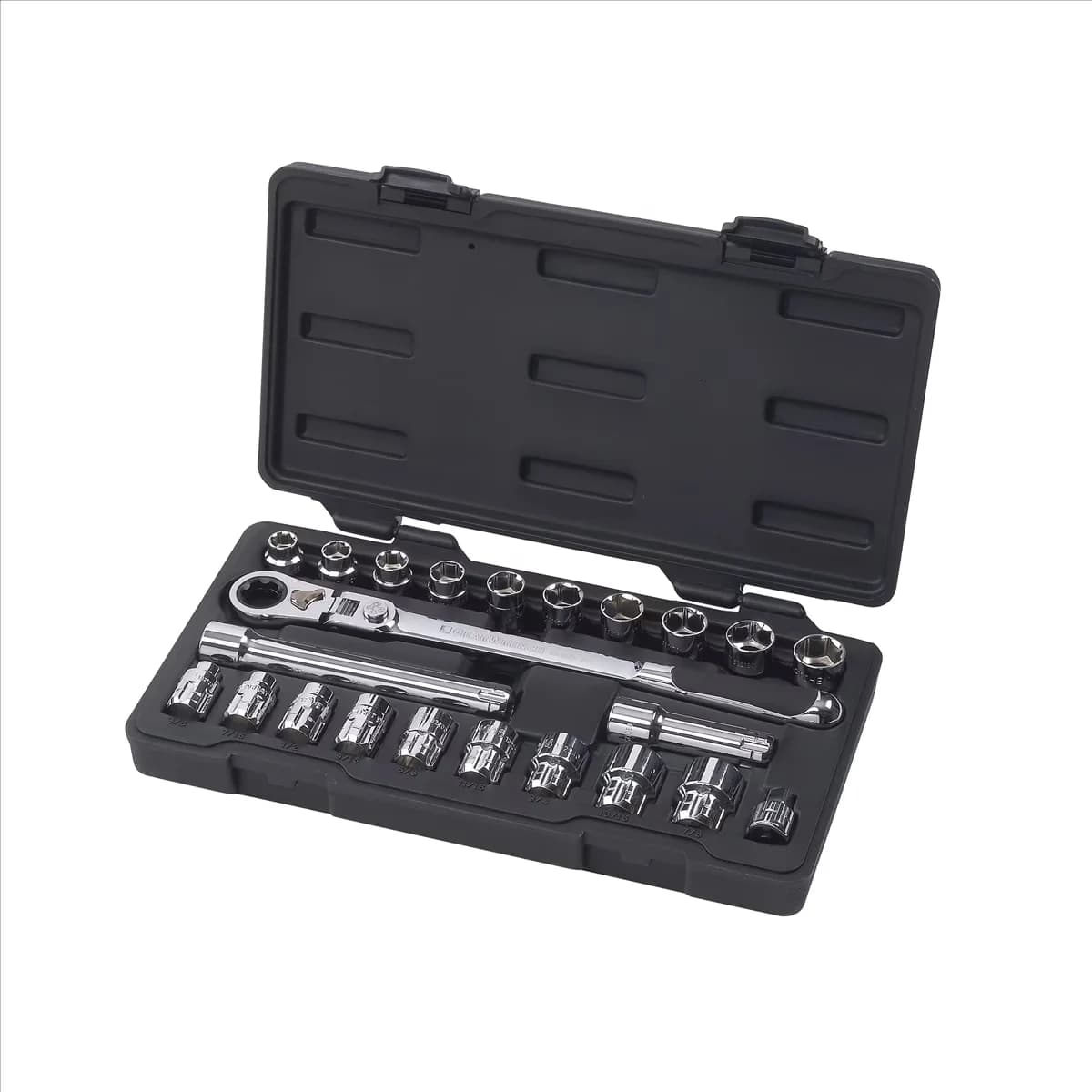 Reliable Pro Tool with Adjustable, 23 Pc Sae/Metric Xl Ratchet Set - Black Alloy Steel Model F81E5F