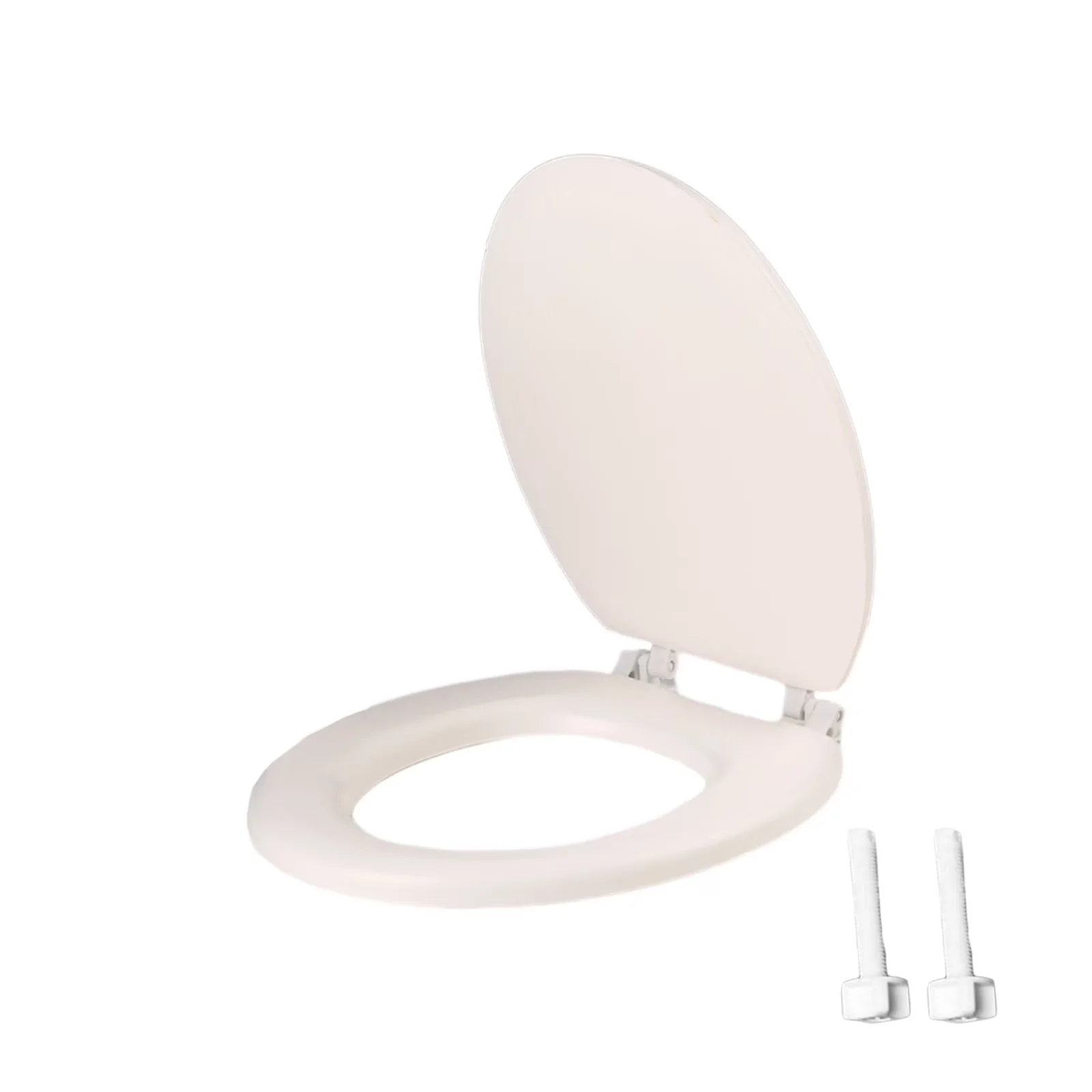 Toilet Seats And Lid Quality with Easy Installation, Round Seat - White Plastic Model 20B3A3