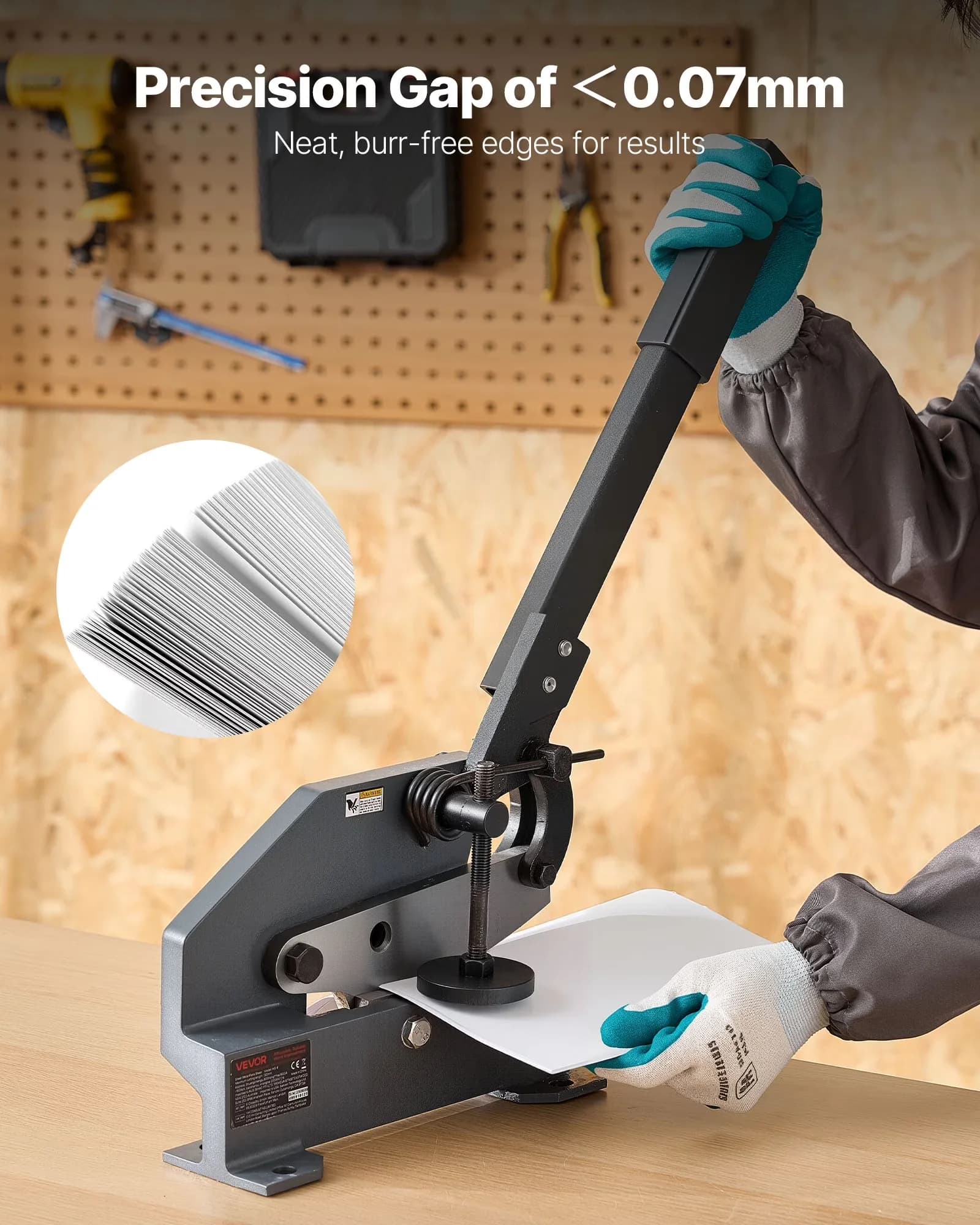 Power Saw Quality with Heavy Duty Mounting Type Sheet Cutter, Solid Steel Frame, Sheet Metal Shear - Model 7370D7