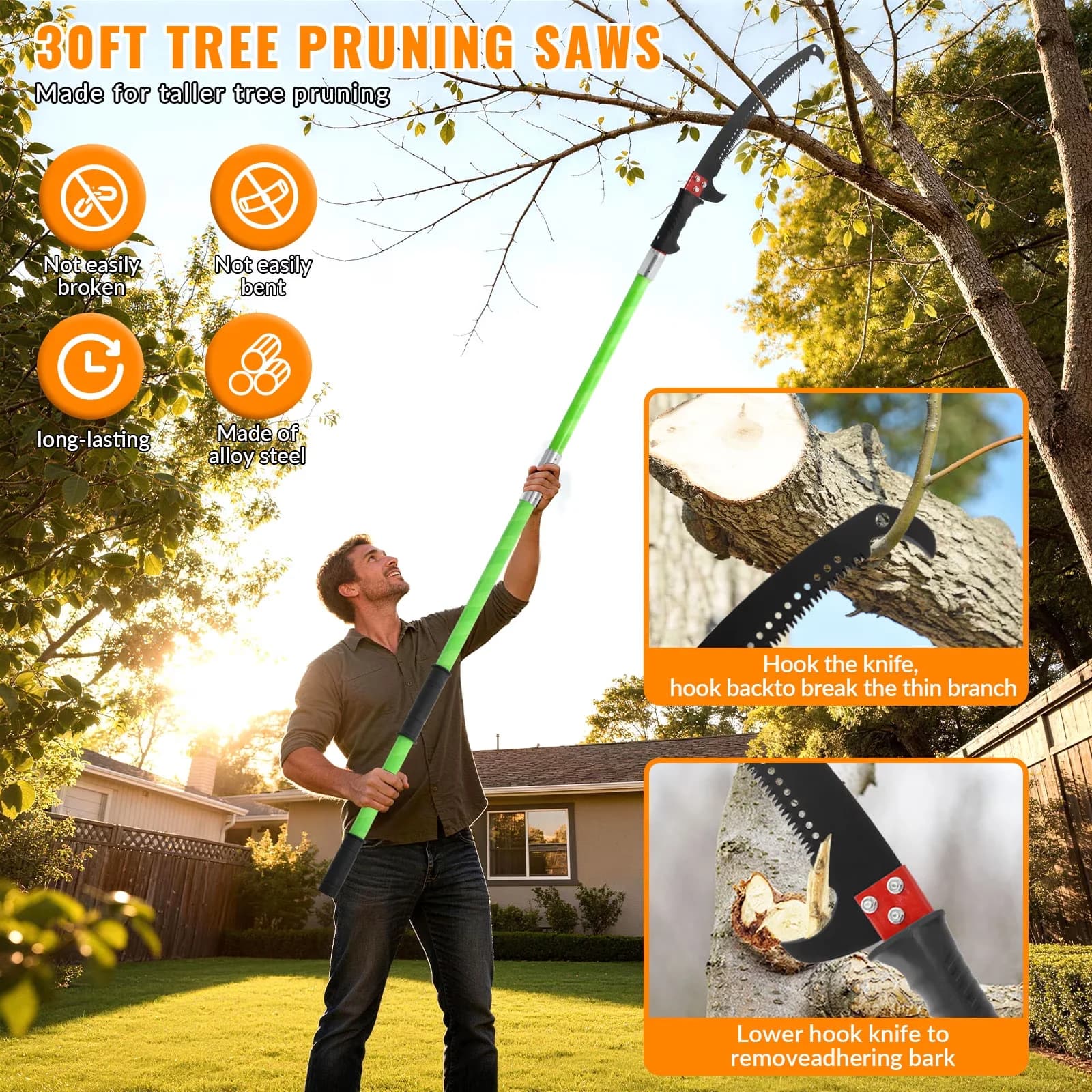 Professional Pole Saw with Telescoping - Feet - Universal Fit Model 309072