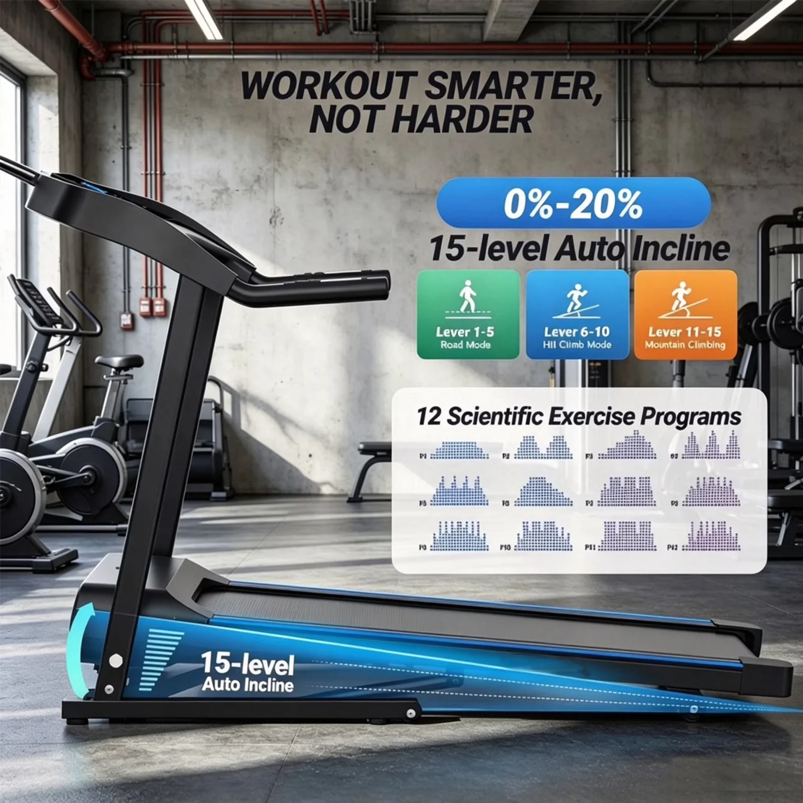 Premium Home Gym with Has Wheels, Digital Display, 4.5HP Folding Treadmill for Home - Model 309C0E