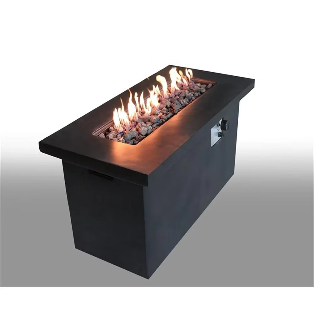 Versatile Outdoor Heating with Material: Fiber reinforced concrete, Charcoal, BTU Output: 50000 BTU - Stone Black Model 8B955F