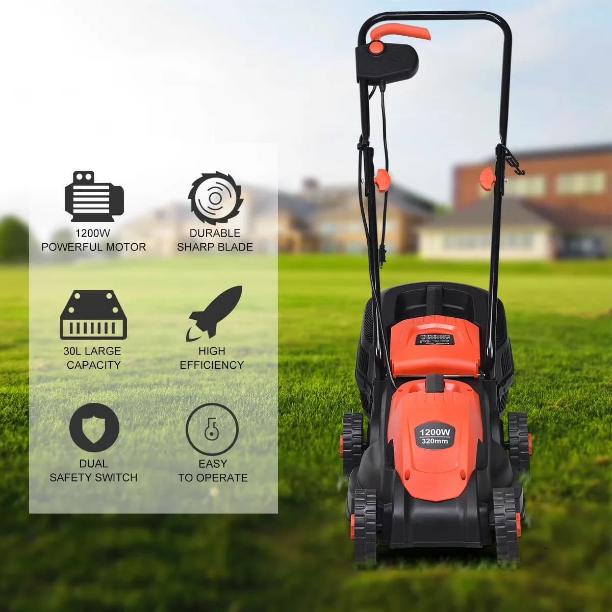 Efficient Push Mower with Adjustable Cutting Height - 14 - Low Maintenance Model B2FC2F