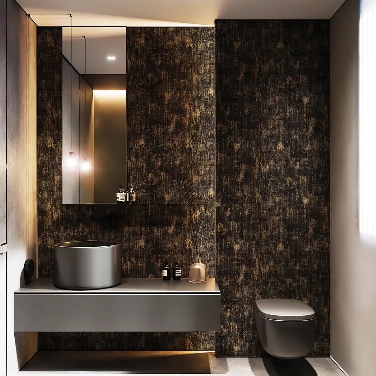 Wallpaper Modern with Removable - Black Vinyl Vintage - Easy to Use Model 49993E