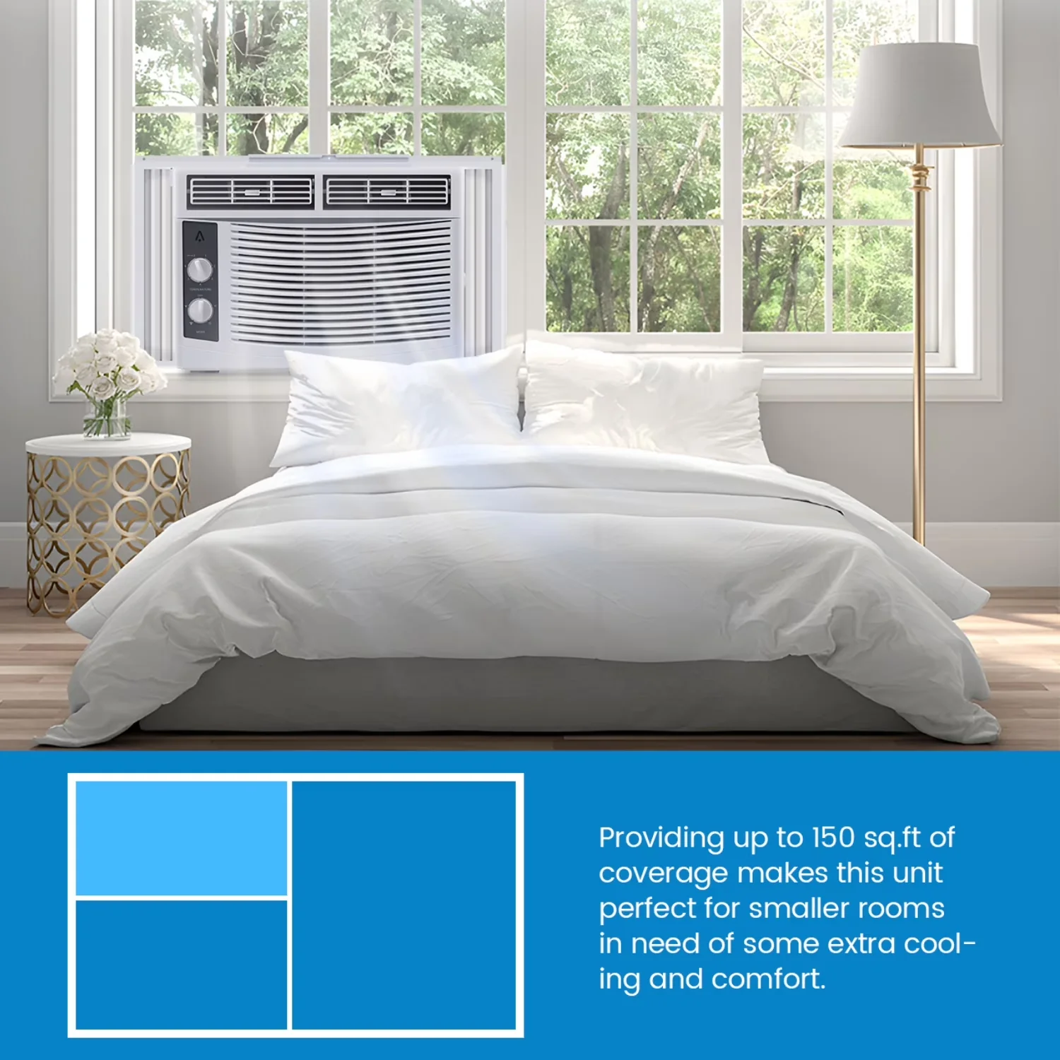 Air Conditioner Modern with 5000 BTU, Energy Efficient, 5000 BTU Conditioners Window Unit - Model 7FF143