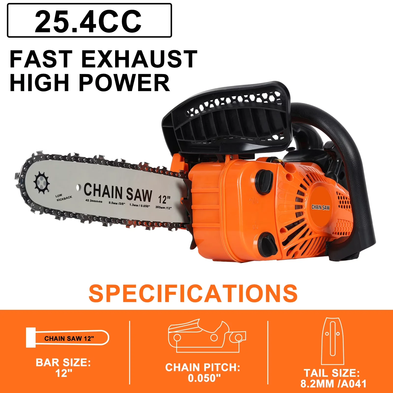 Chainsaw Compact with Automatic Chain Oiler for Home, Garden - Stroke - Premium Collection Model D3CA2C