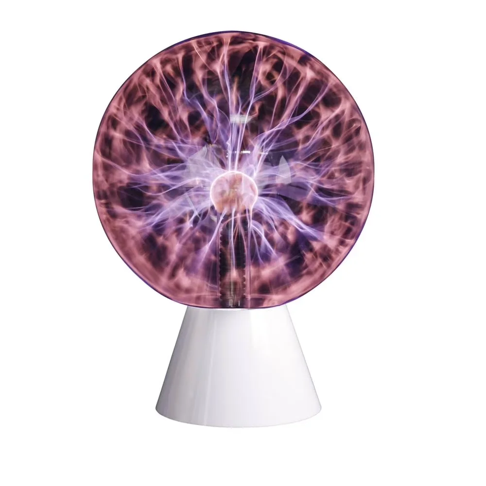 Innovative Novelty Light with Battery, Tesla Lamp Plasma Ball - Black Glass Model 445D62