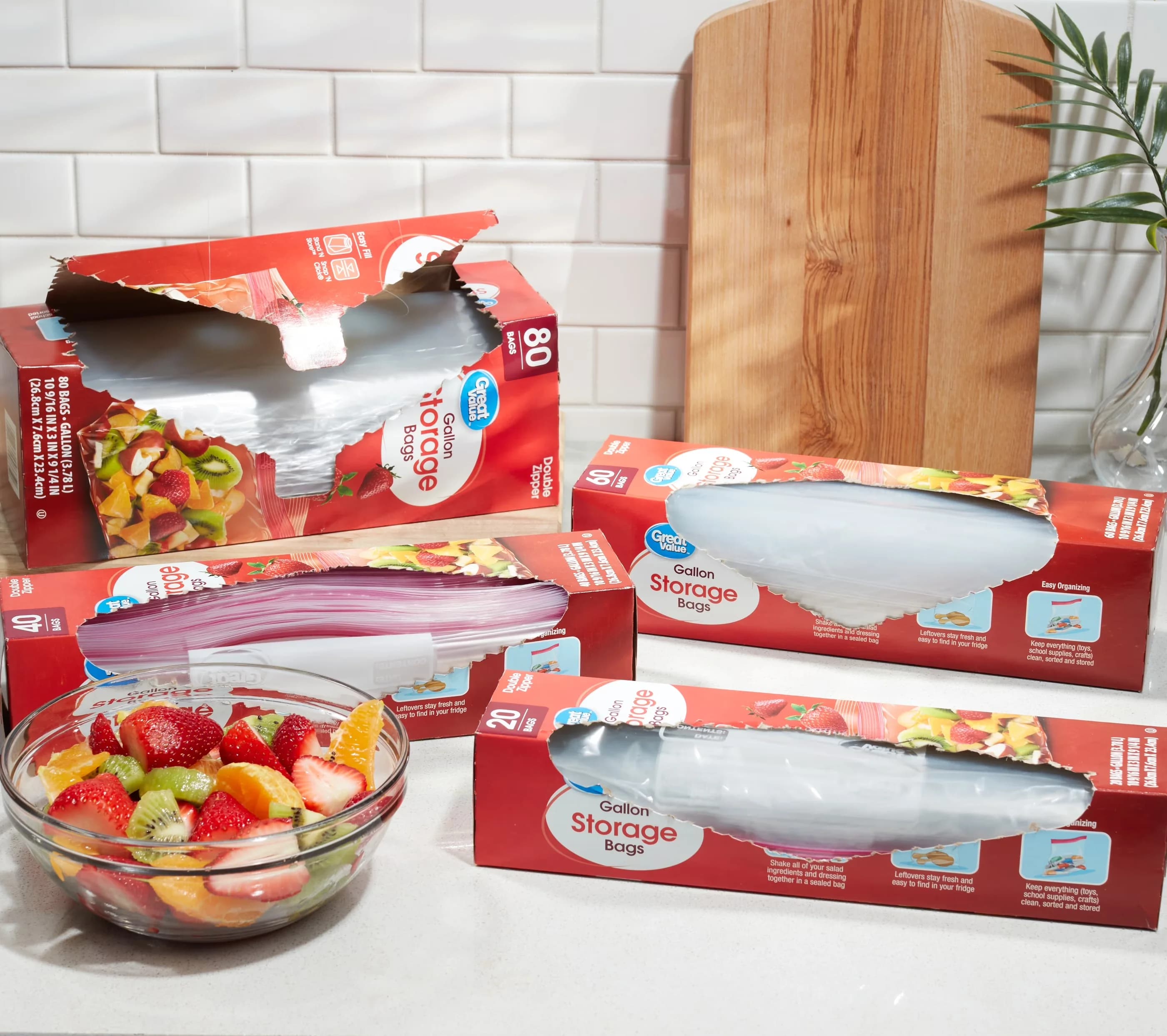 Moving Innovative with Self Standing, Label Panel, Gallon Double Zipper Storage Bags - Plastic Clear Model 428211