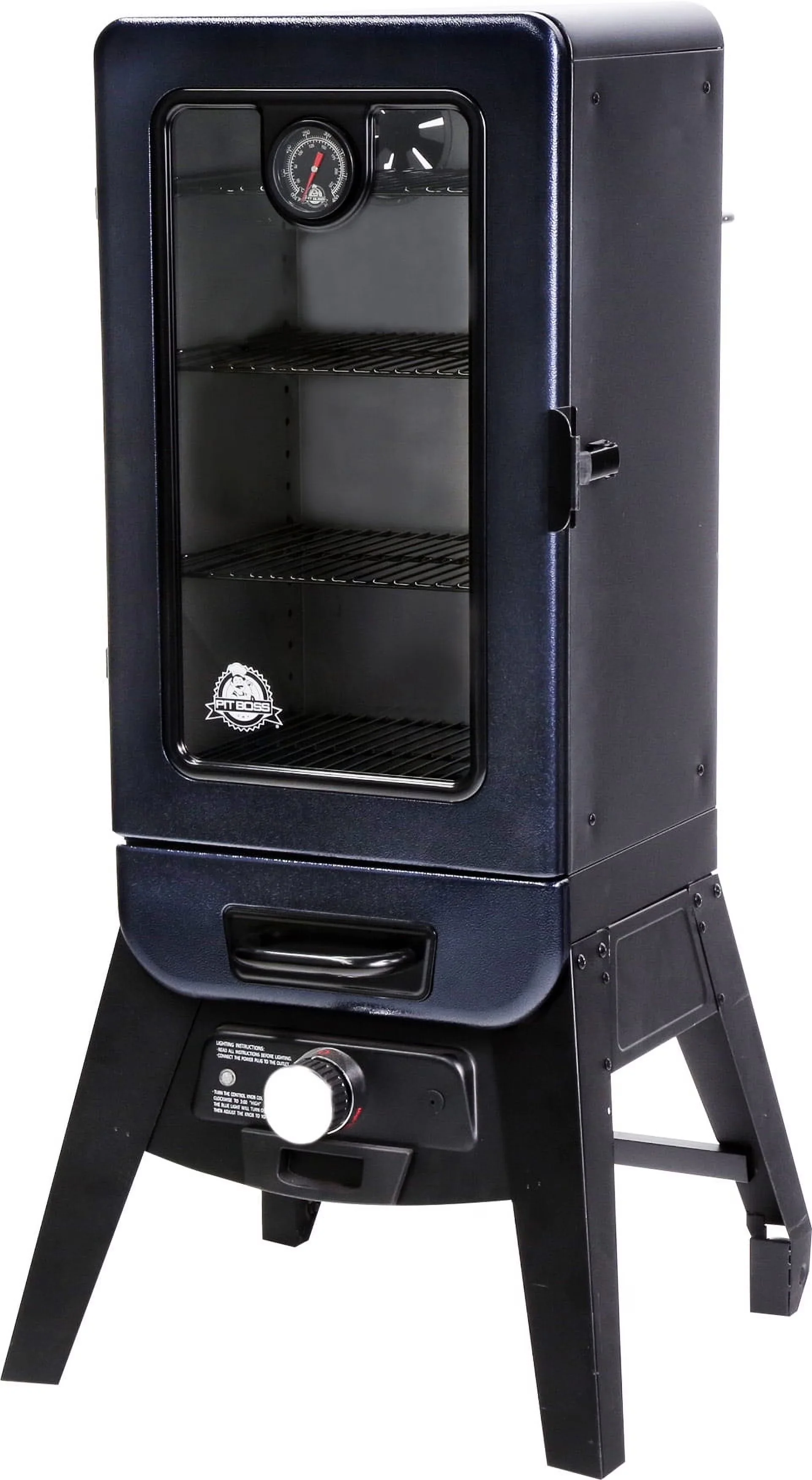 Durable Combo Grill with Window, Reach temperatures from 100°F - 325°F, 748 square inches of cooking space - Blue Porcelain Model B63F50