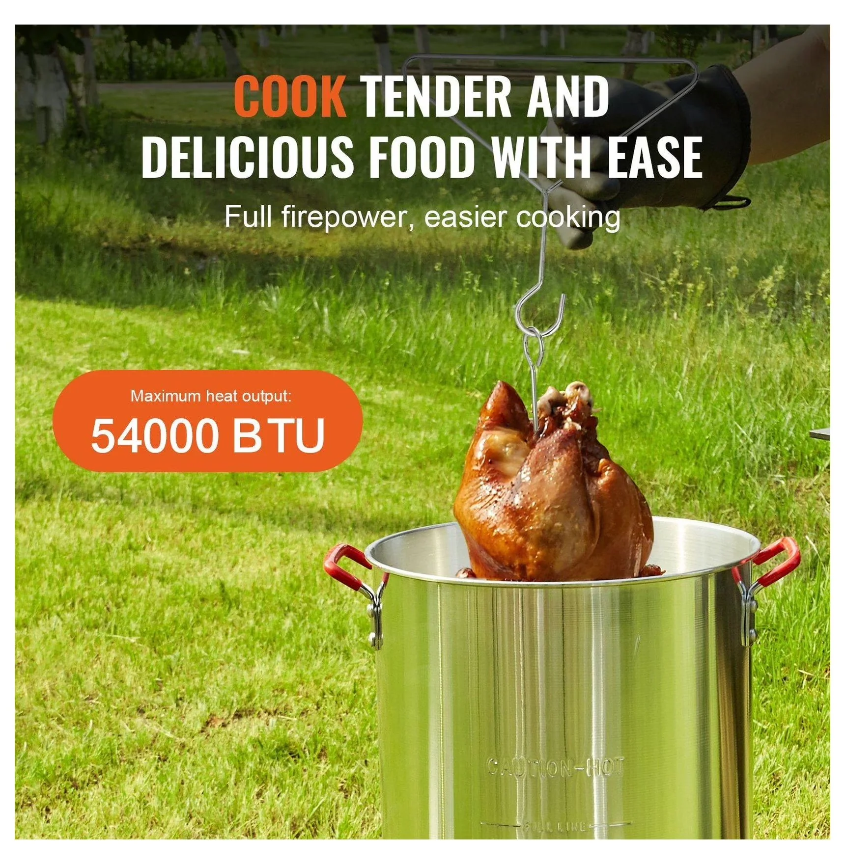 Premium Outdoor Fryer with 54000 BTU, Propane Gas Boiler, Turkey Deep 30/10 Qt Set - Model 73AF8C
