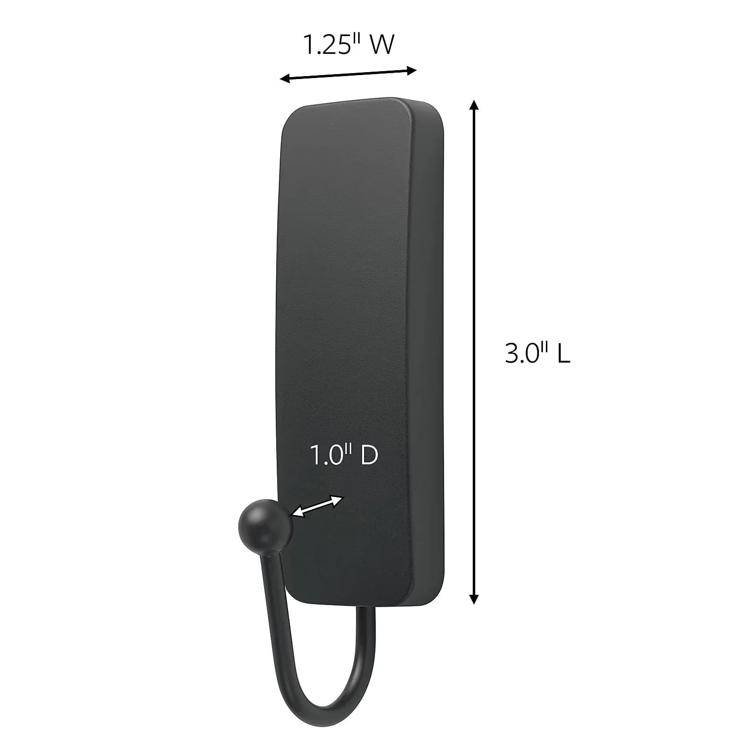 Efficient Damage-Free Hanging with Reusable, Medium Designer Hooks Matte Black 2 - Black Wood Model 510A55