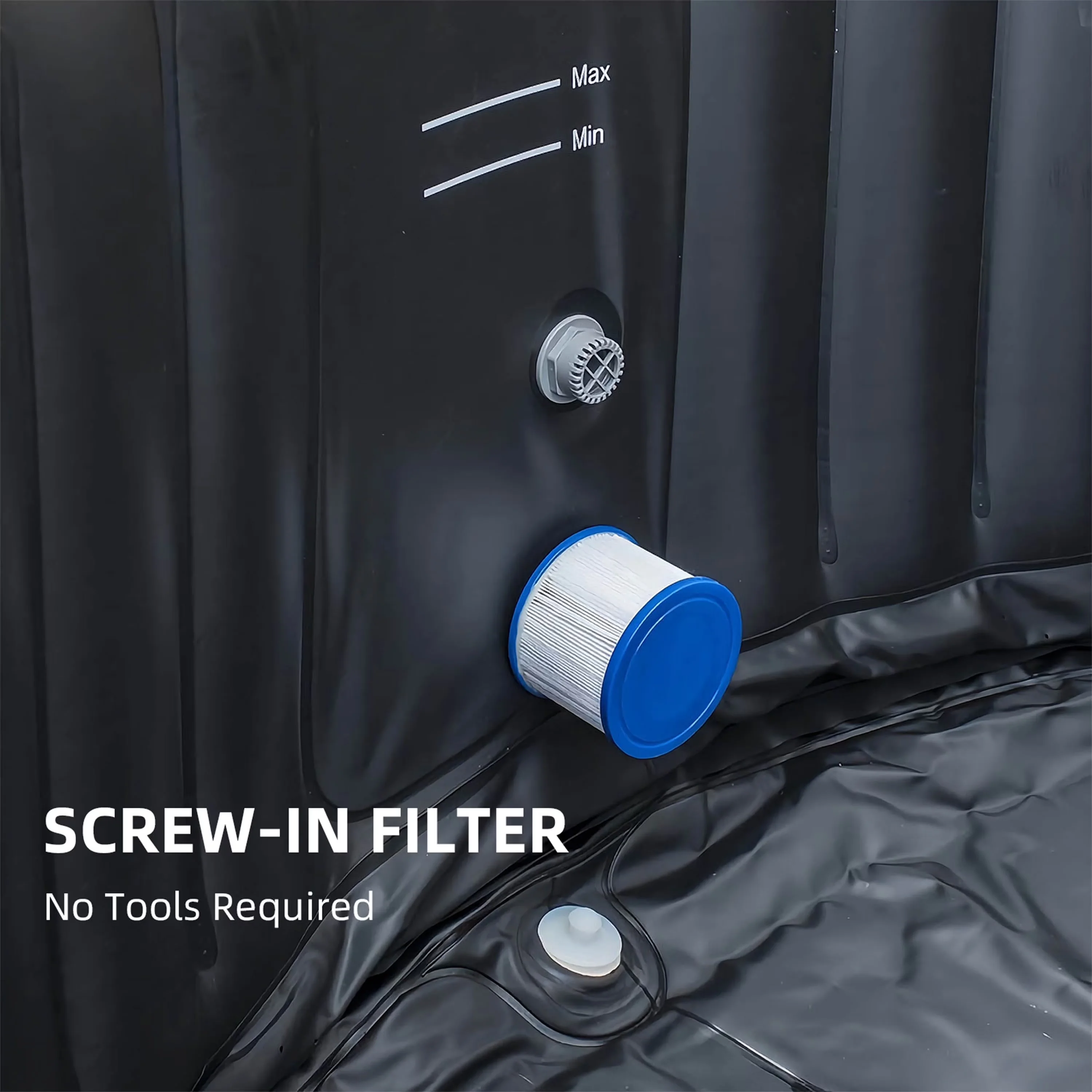 Essential Hot Tub with Lot of 6 Hot Tub Filters, Water Filter Cartridge, Material: Paper and plastic - Model A63C99