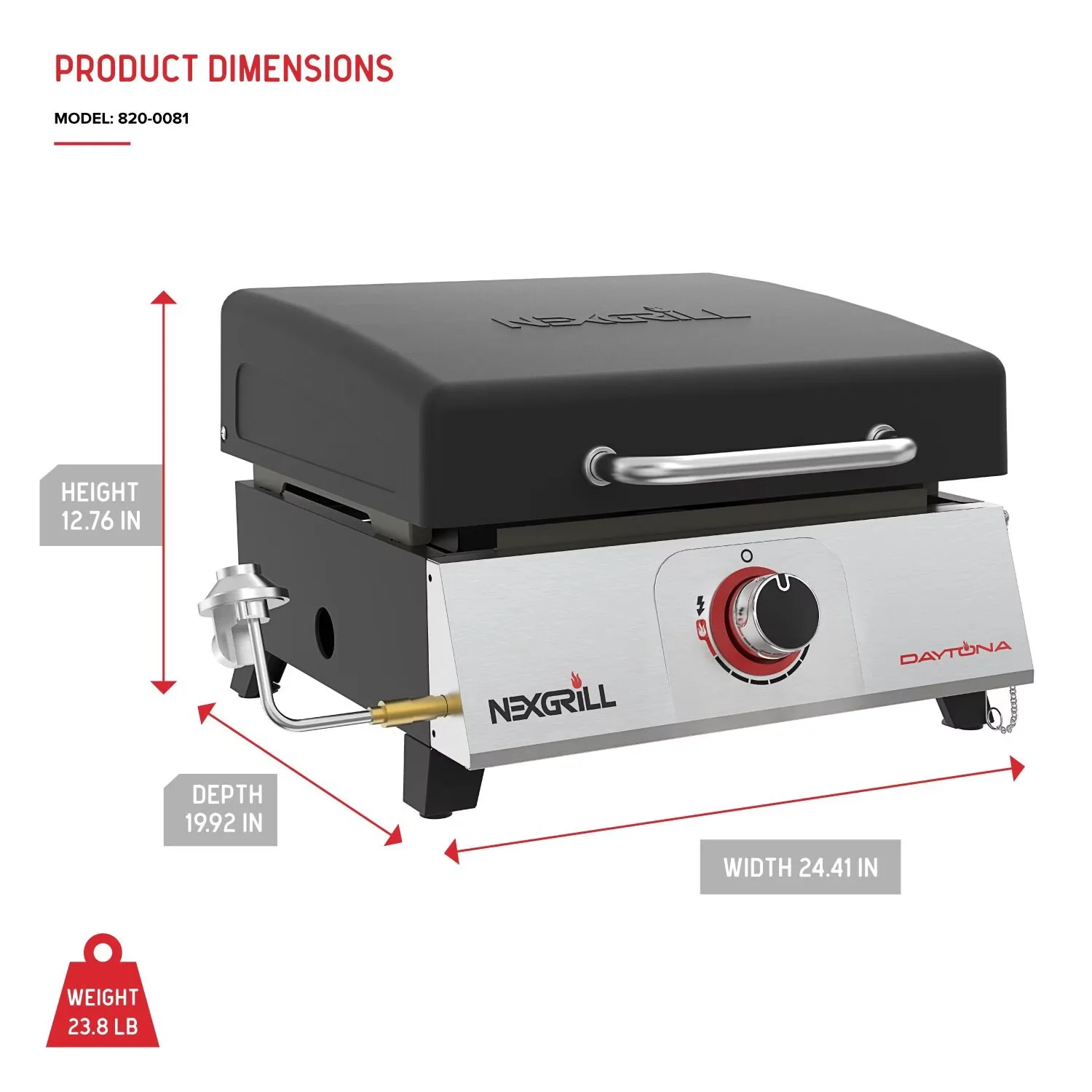 Innovative Flat Top Grill with Portable, 12000 BTUs, 271 SQ In Cooking Space - Silver Hot Rolled Steel for Outdoor, Camping Model BD54F7