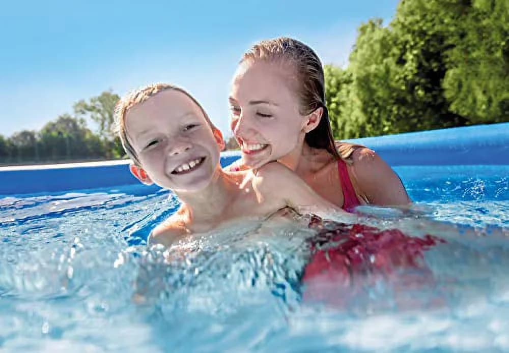 Inflatable Pool Innovative with Puncture Resistant, Ready for water in 10 minutes or less, Filter Pump - Blue Model C28AA0