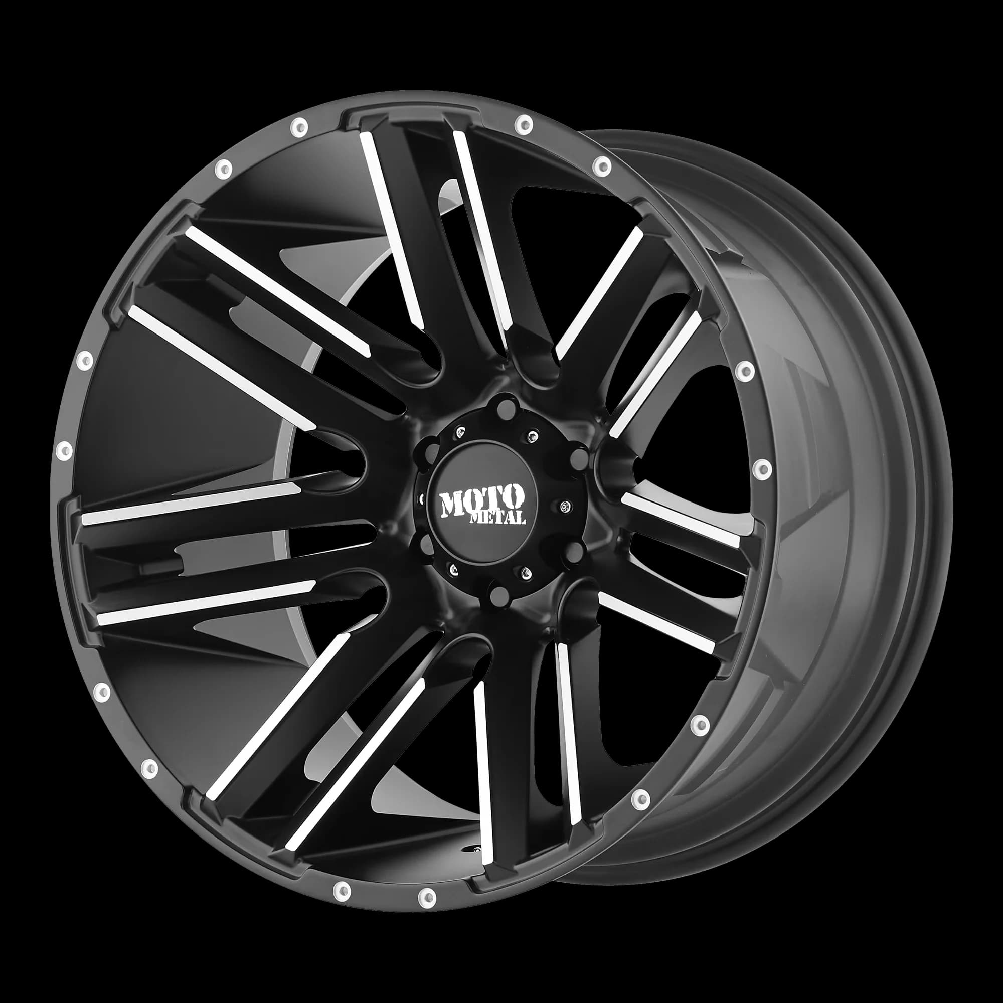 Wheels And Rim Modern - Satin Black Machined Aluminum MO978 - Modern Design Model 4E4C9D