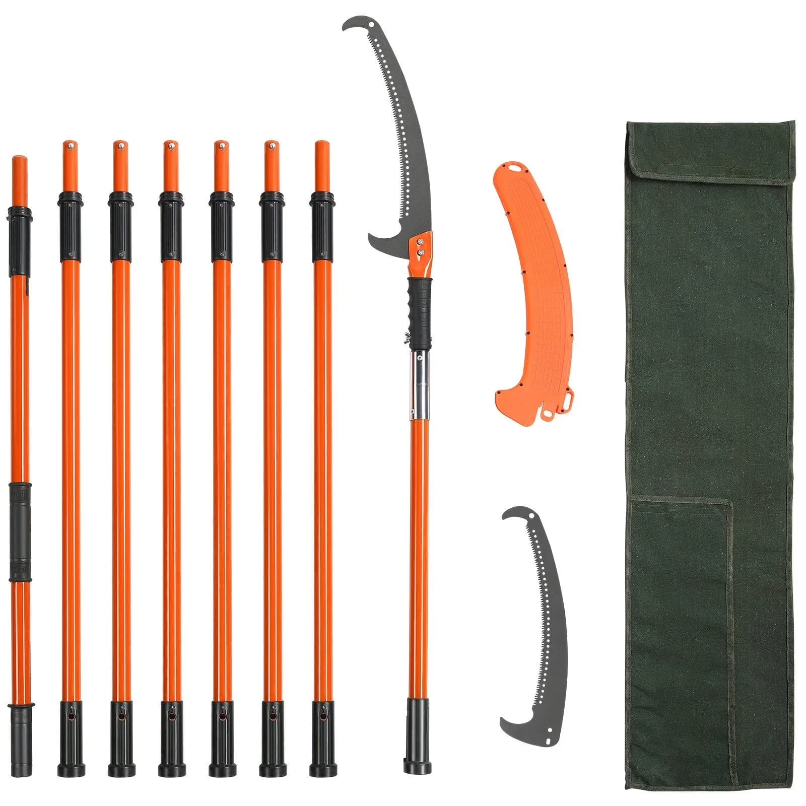 Pole Saw Professional with Telescoping, Manual Tree Trimmer, Fiberglass 7.3-27FT for Garden - Model 095B0F