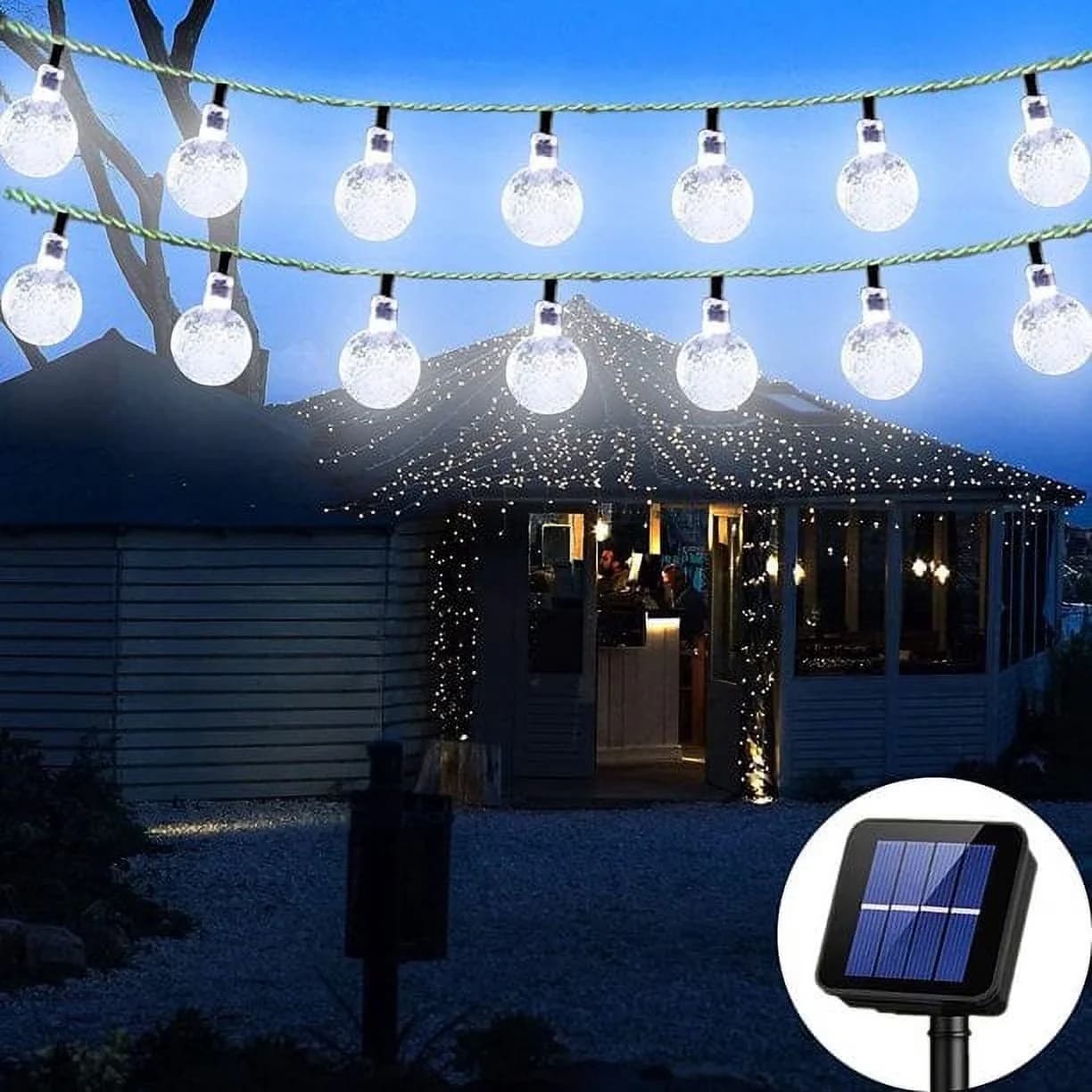 Novelty Light Sleek with LED, Solar, Dusk Till Dawn - White Iron for Garden, Patio Model 4E2421