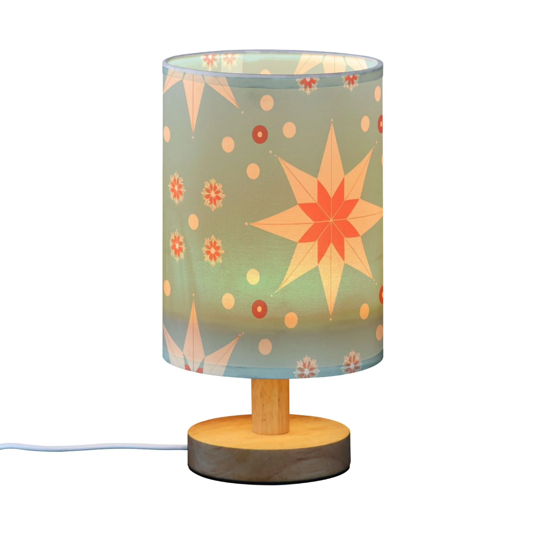 Versatile Table Lamp with LED, Usb Port, Modern - Blue Wood Floral - Satisfaction Guaranteed Model 9FB3E9