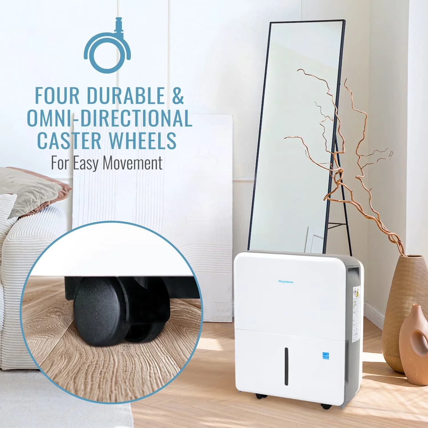 Dehumidifier Versatile with Automatic Shut-Off, 22-pint - White - Low Maintenance Model 629F25