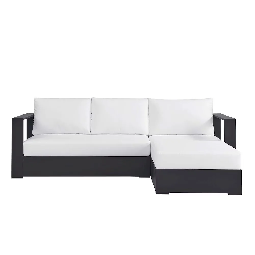 Durable Outdoor Sofas Sectional with Modern, Contemporary - White Fabric Model 8E58A7