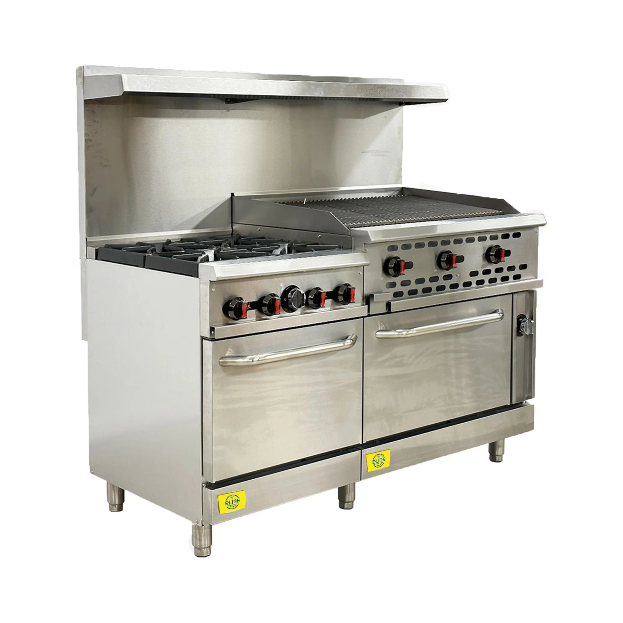 Versatile Flat Top Grill with Charbroiler, 4-Burner 36" Griddle - Silver Stainless Steel Model 1A5440