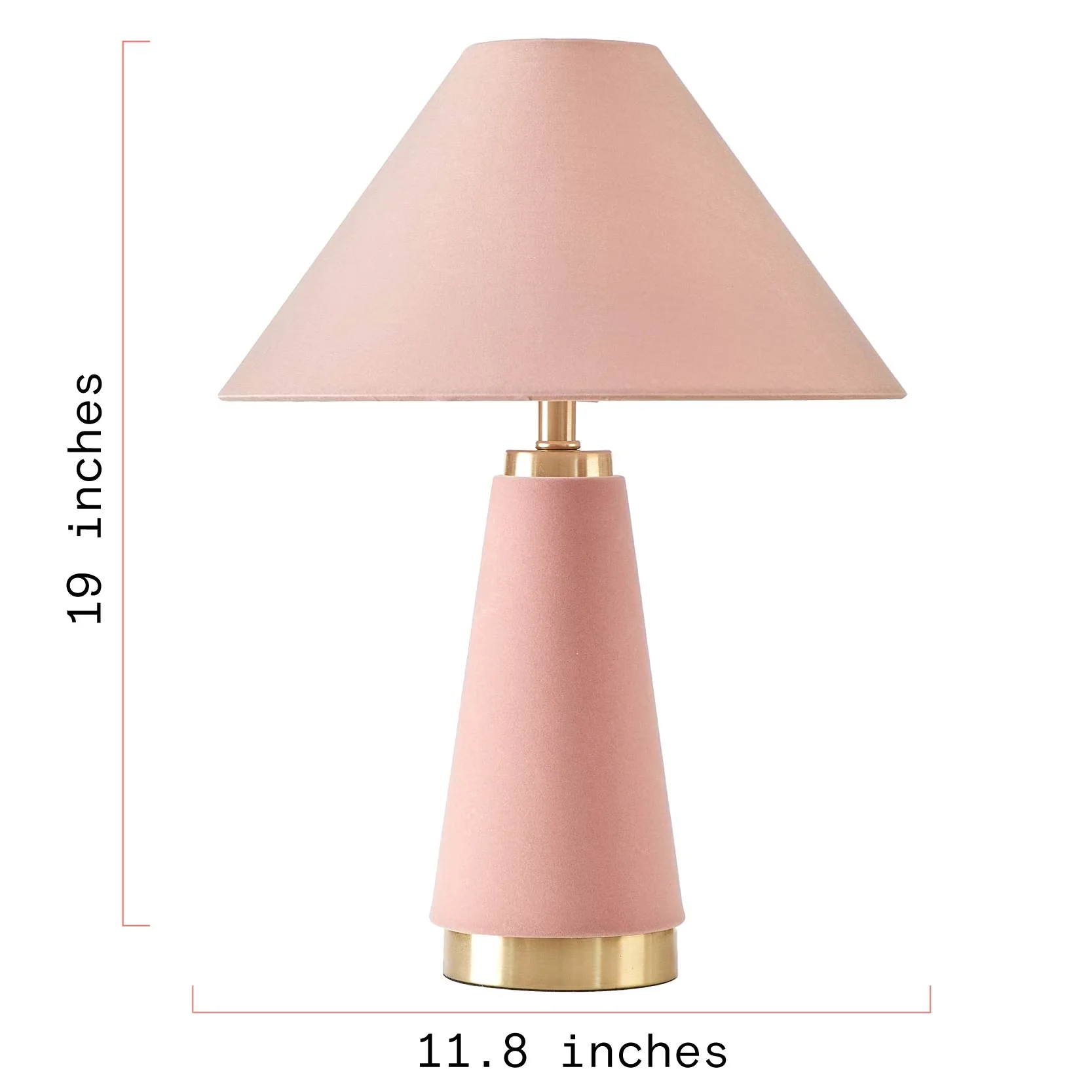 Modern Table Lamp with Incandescent, Accent Lamps, 19" H - Metal Pink Rose Model 249D53