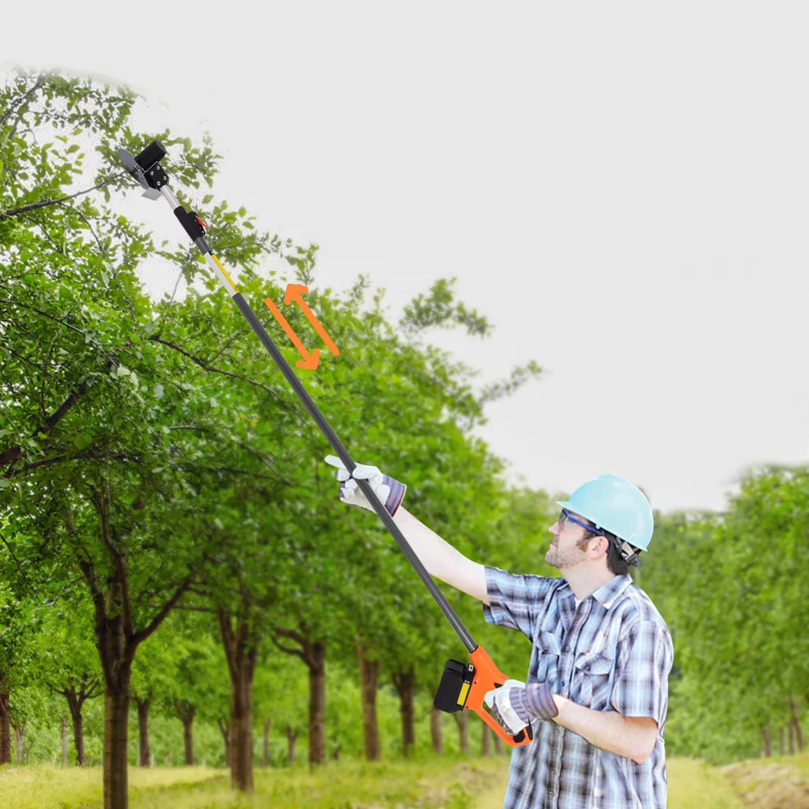 Premium Pole Saw with Battery, Telescopic Range: 1.75-2.8m/5.74-9.19ft - Black Model 0ABE58