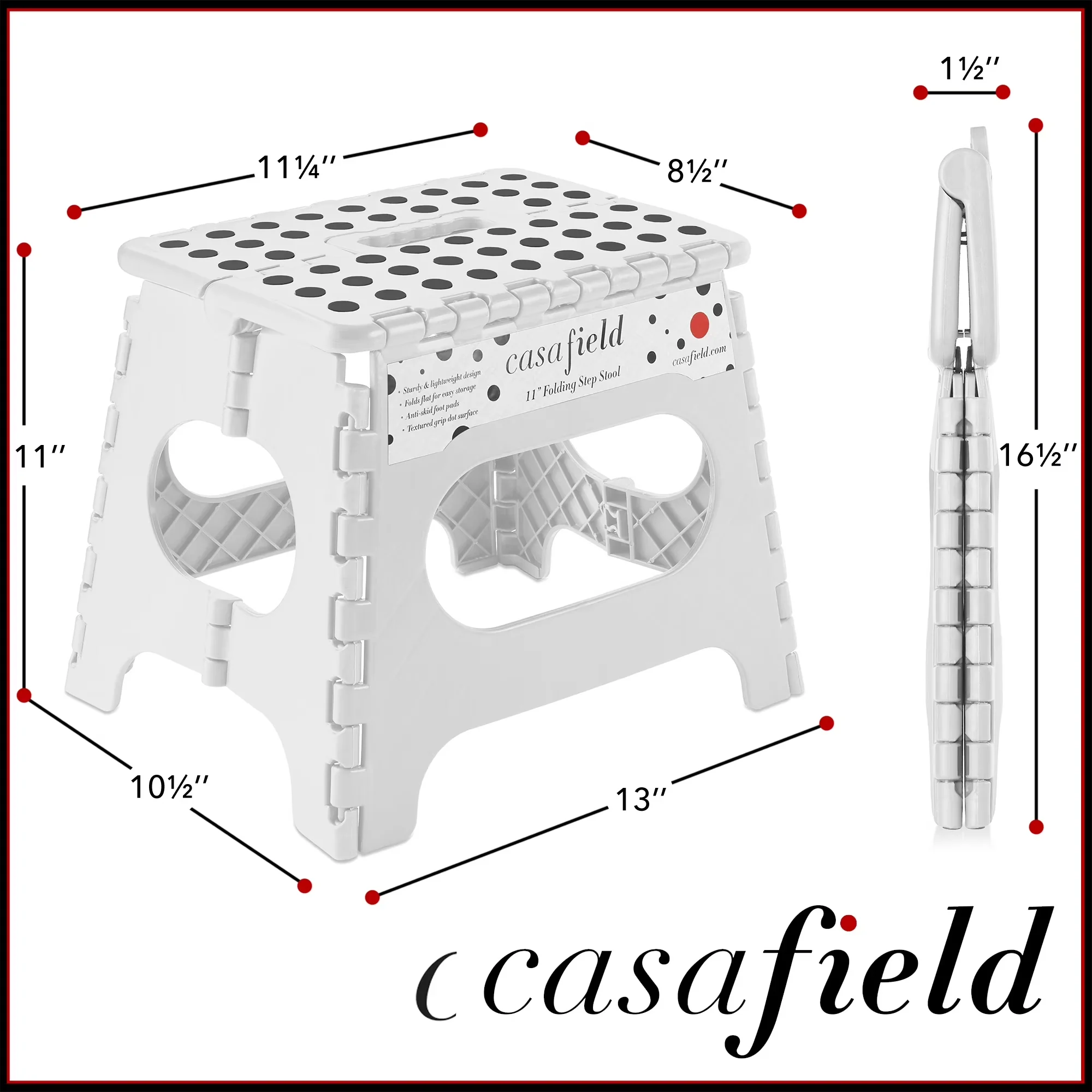 Ladders And Step Stool Stylish with Foldable, Equipped with Anti-Skid Foot Pads - Plastic White Model C455A8