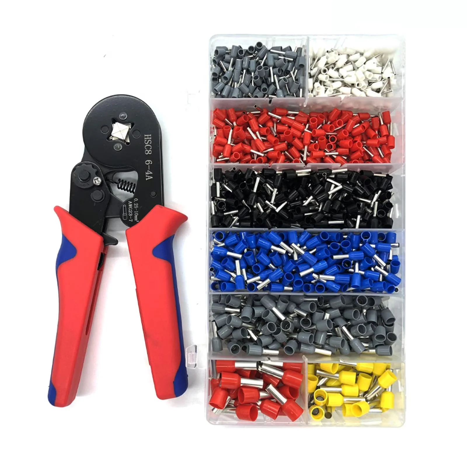 Quality Hand Tool Set with Adjustable, Precision, Ferrule Crimping Kit - Red 10 x 6 x 3 cm Model 01EF57