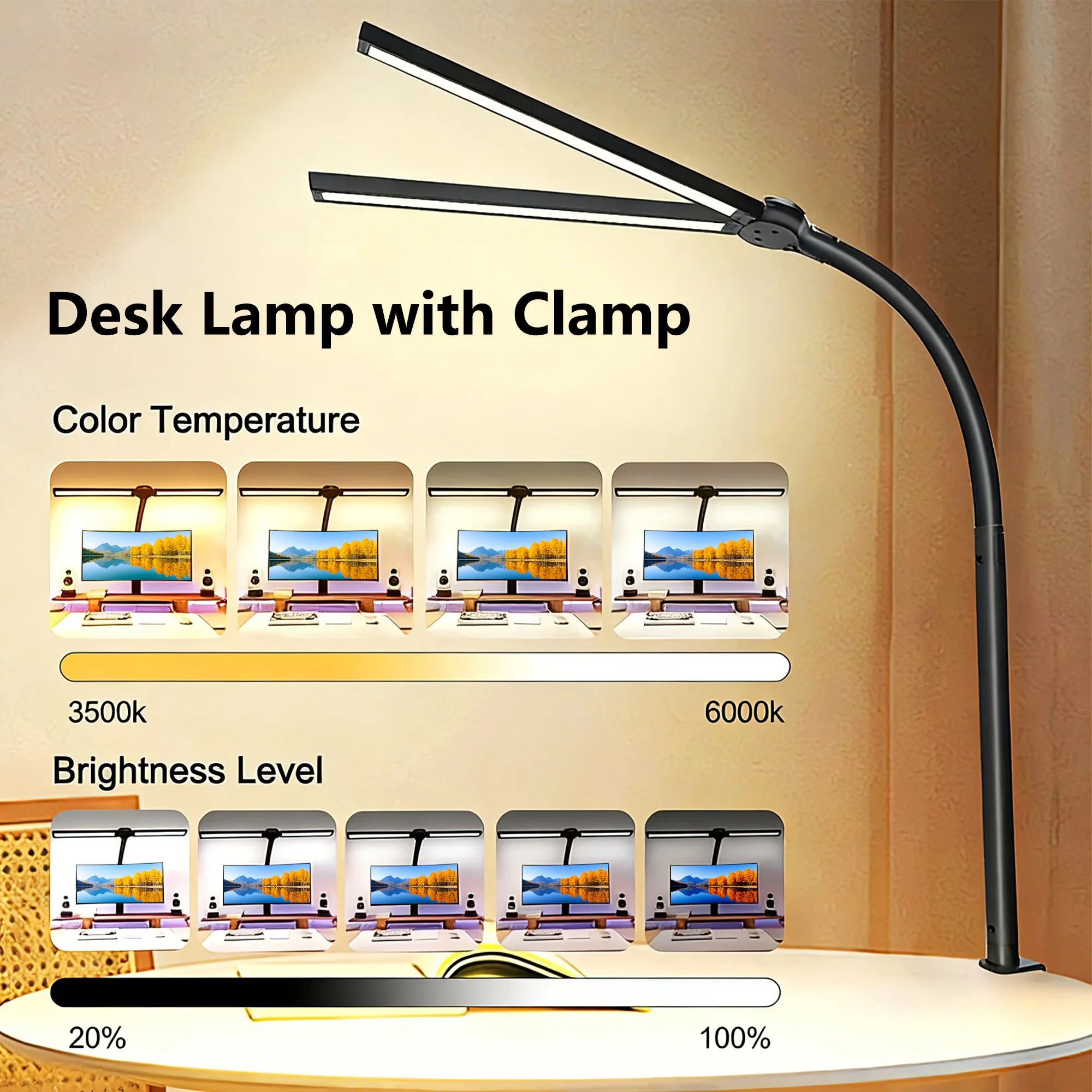 Desk Lamp Innovative with LED, Eco Friendly, Energy Efficient - Aluminum Alloy Black Model 6DCC9F