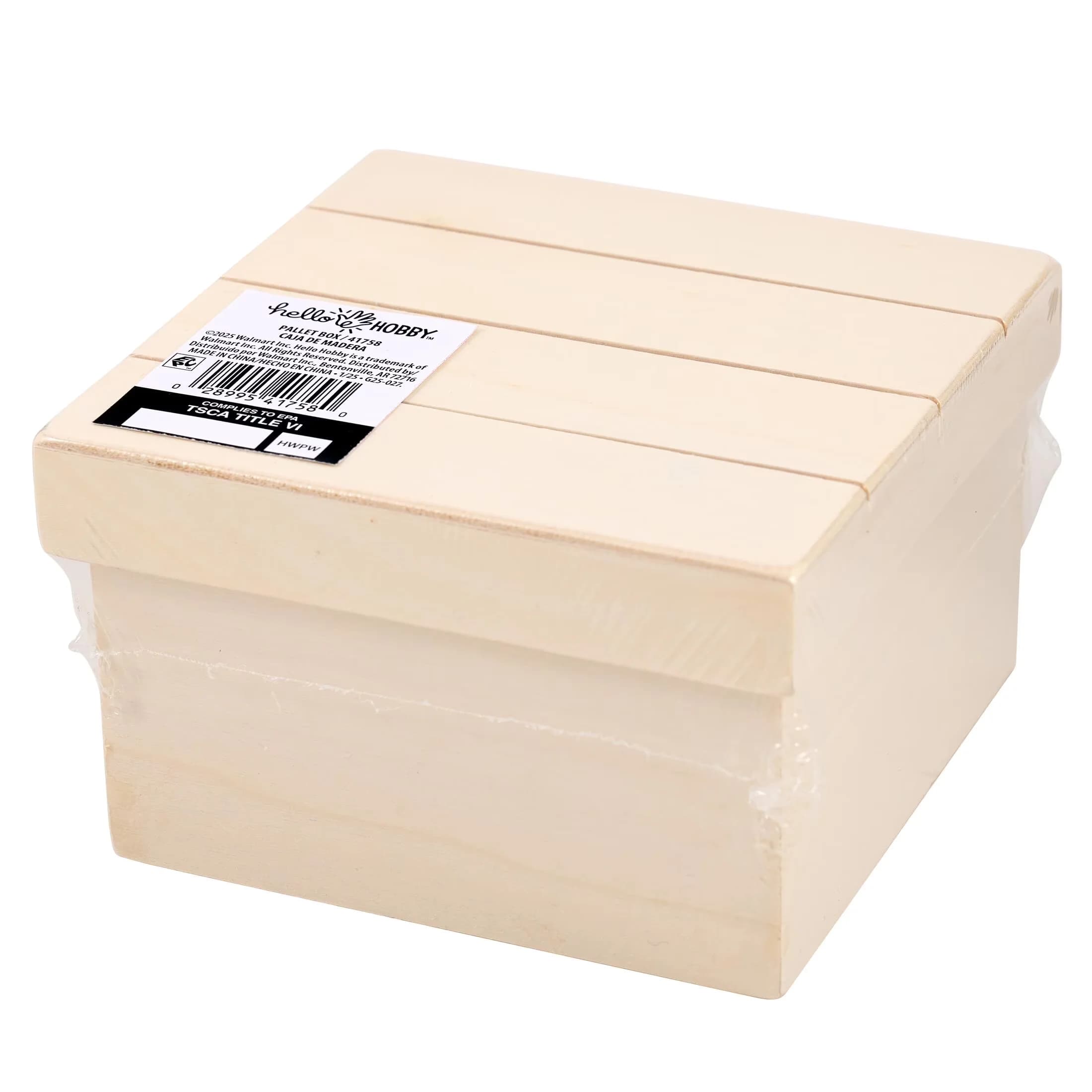 Efficient Garage Storage Supply with Stackable, Wood Pallet Box, 5.25" x 5.25" x 3" - Wood Wood Model EDC4BA