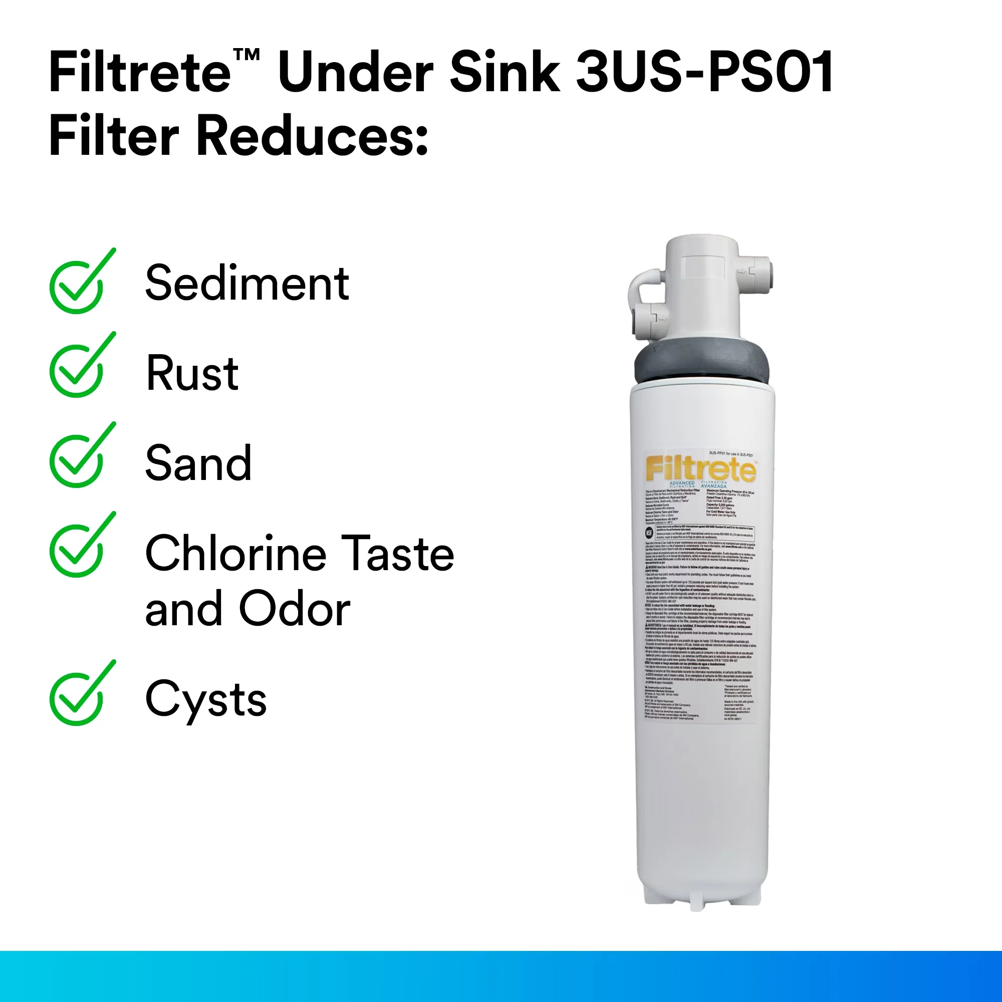 Professional Water Filtration with Twist And Lock Design, 3US-PS01, Advanced Under Sink Quick Change System - Model B8C94D