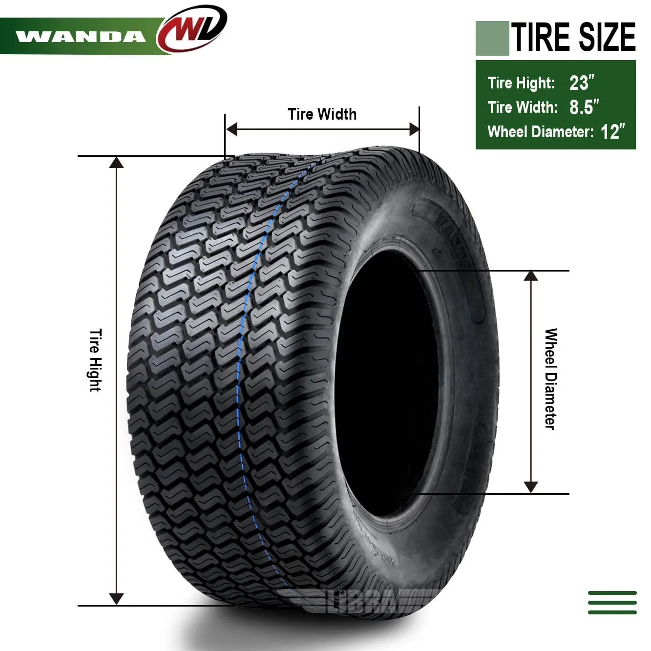 Compact Lawn Mower Tire with Heavy-Duty - 23X8 - Reliable Performance Model 4C00C5