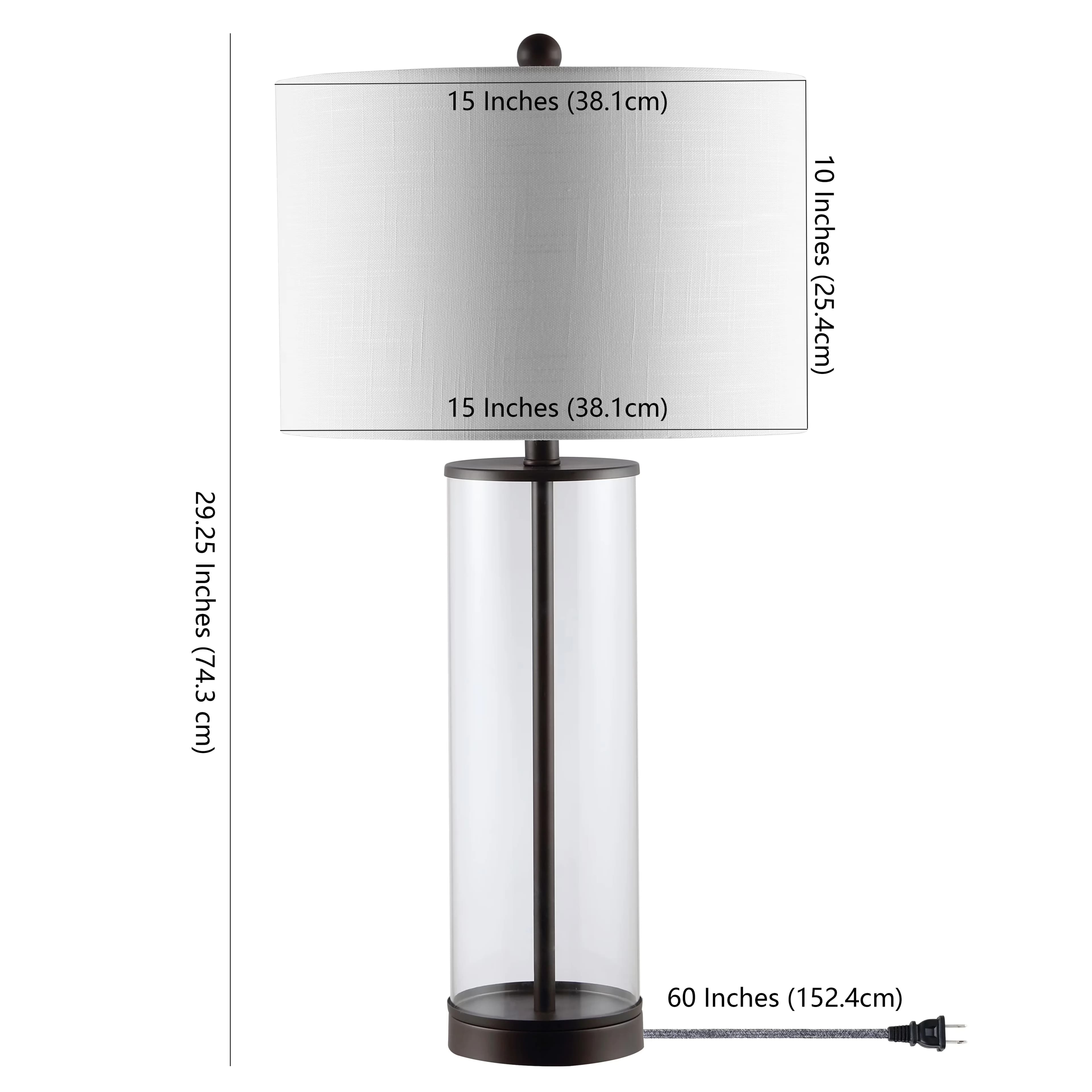 Table Lamp Classic with LED, Glam, Collins 29.25" Glass LED - Iron Black Model 172314