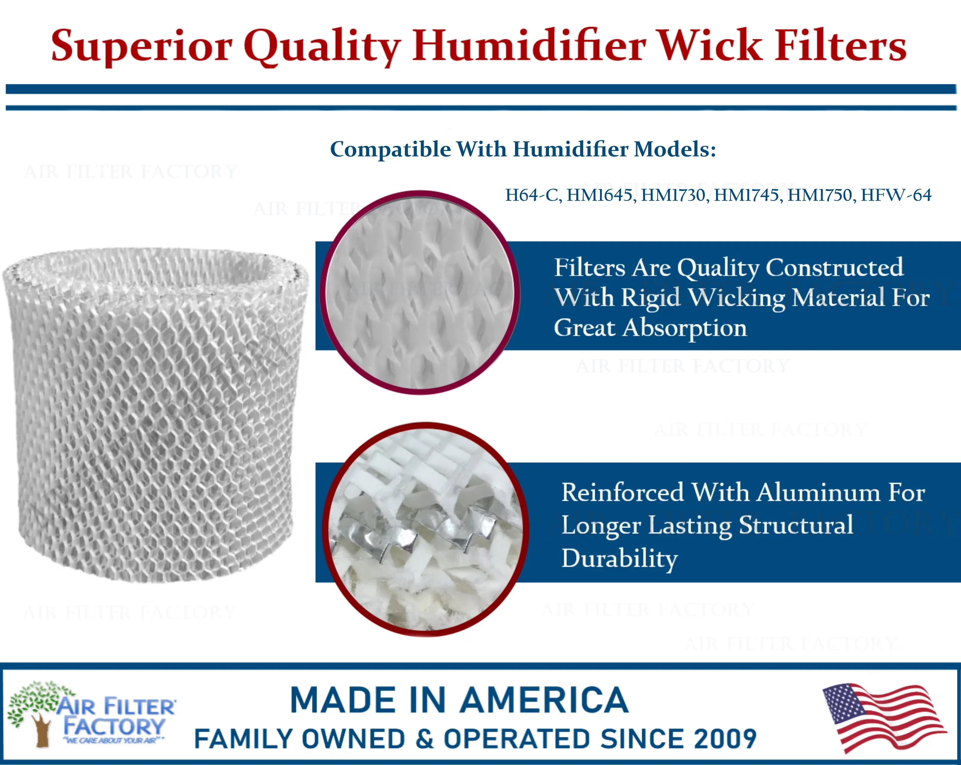 Humidifier Quality with UPC 842477109707, Replacement - Wick H64-C for Everyday Use Model F36EDC