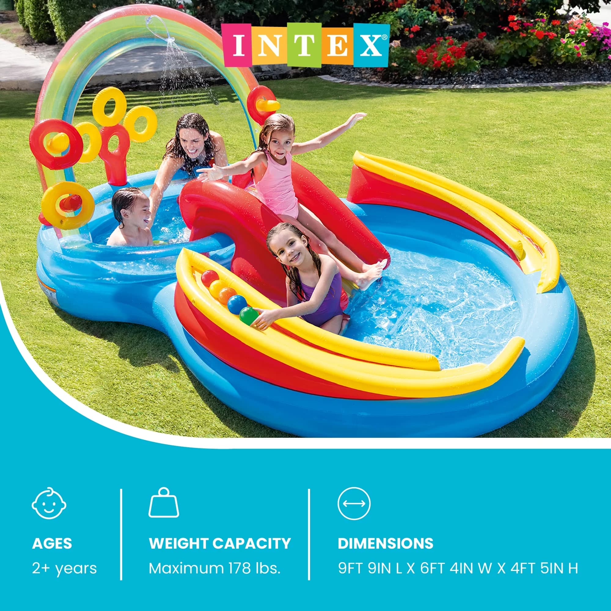 Inflatable Pool Versatile with For ages 2 and up - Multicolor 75 x 6 - Residential Grade Model 0C8058