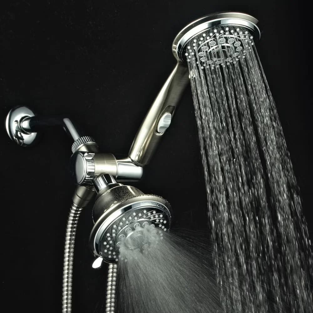Shower Head Essential with Adjustable, 3-Way - Chrome/Brushed Nickel Multicolor Model F7A320