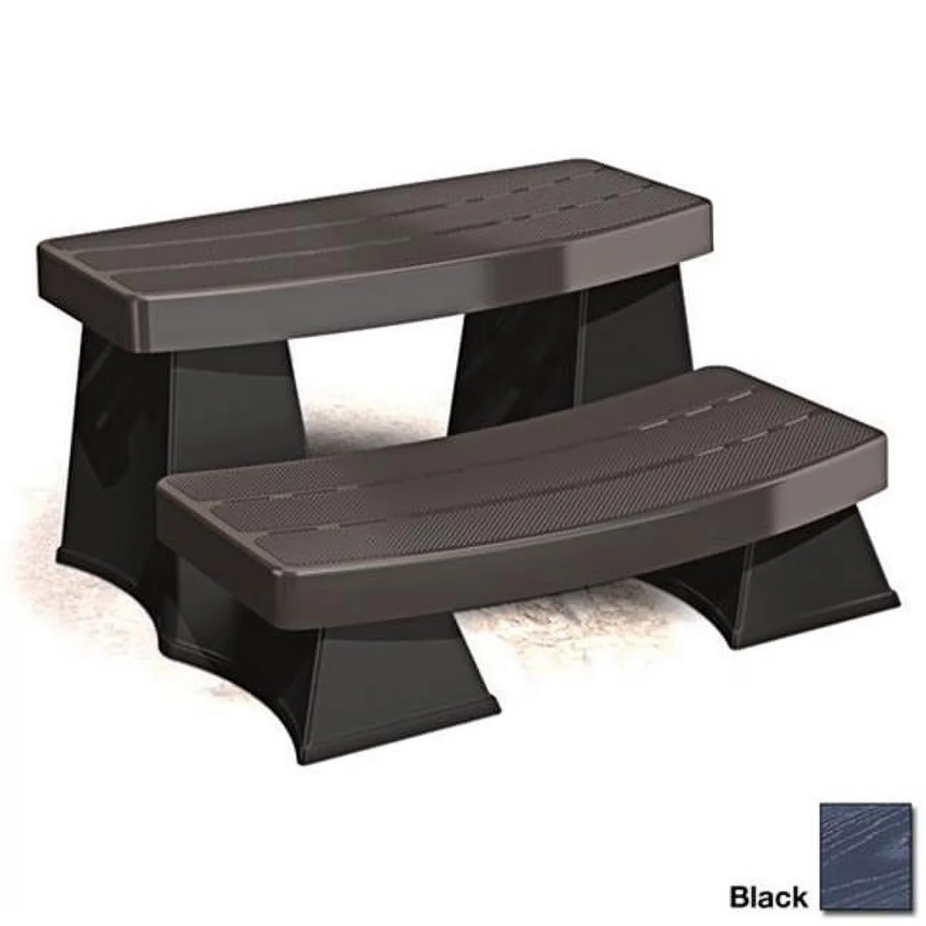 Ladders And Step Stool Compact with Anti-Slip, Assembles in minutes, no tools required., Black - Black Polyethylene Model 1C6B67