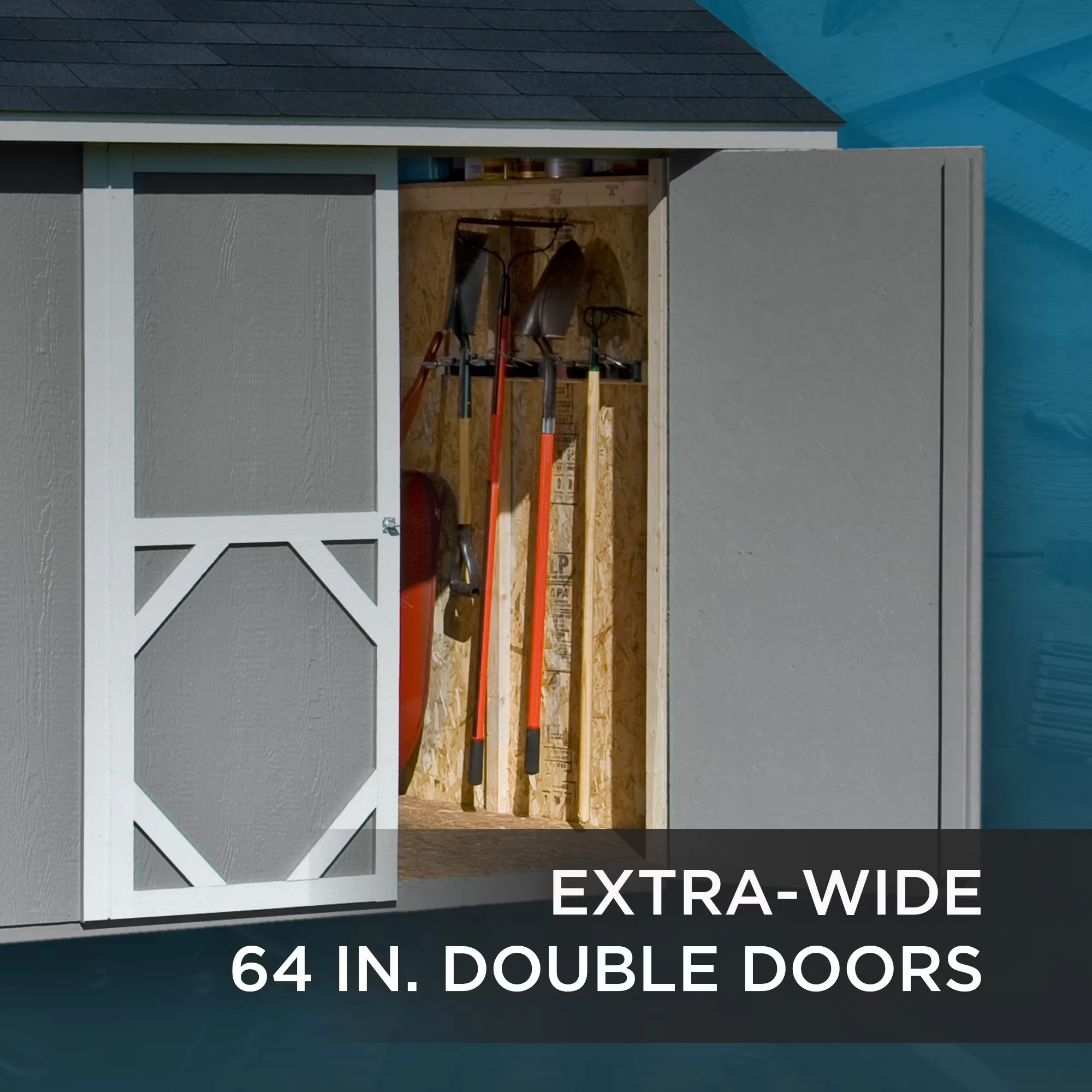Shed Innovative with Rust Resistant, Paintable, Floor not included - Wood Brown Model 6BF413