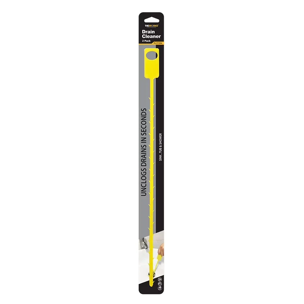 Classic Plumbing with Bendable, Sink drain cleaner flexible tool - Yellow 12.5" Model EA06DA