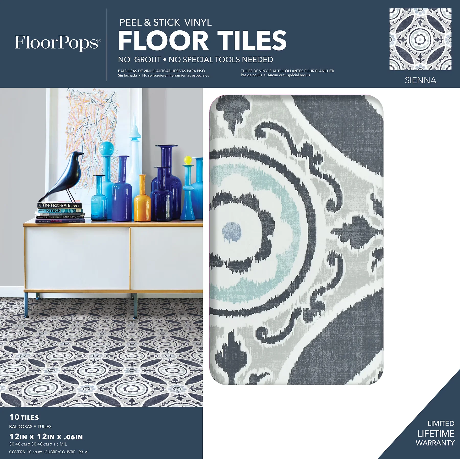Grey Vinyl Flooring Vinyl Plank Flooring Quality with Water-Resistant, Textured low lustre finish - Vinyl Gray Model 3EDDF5