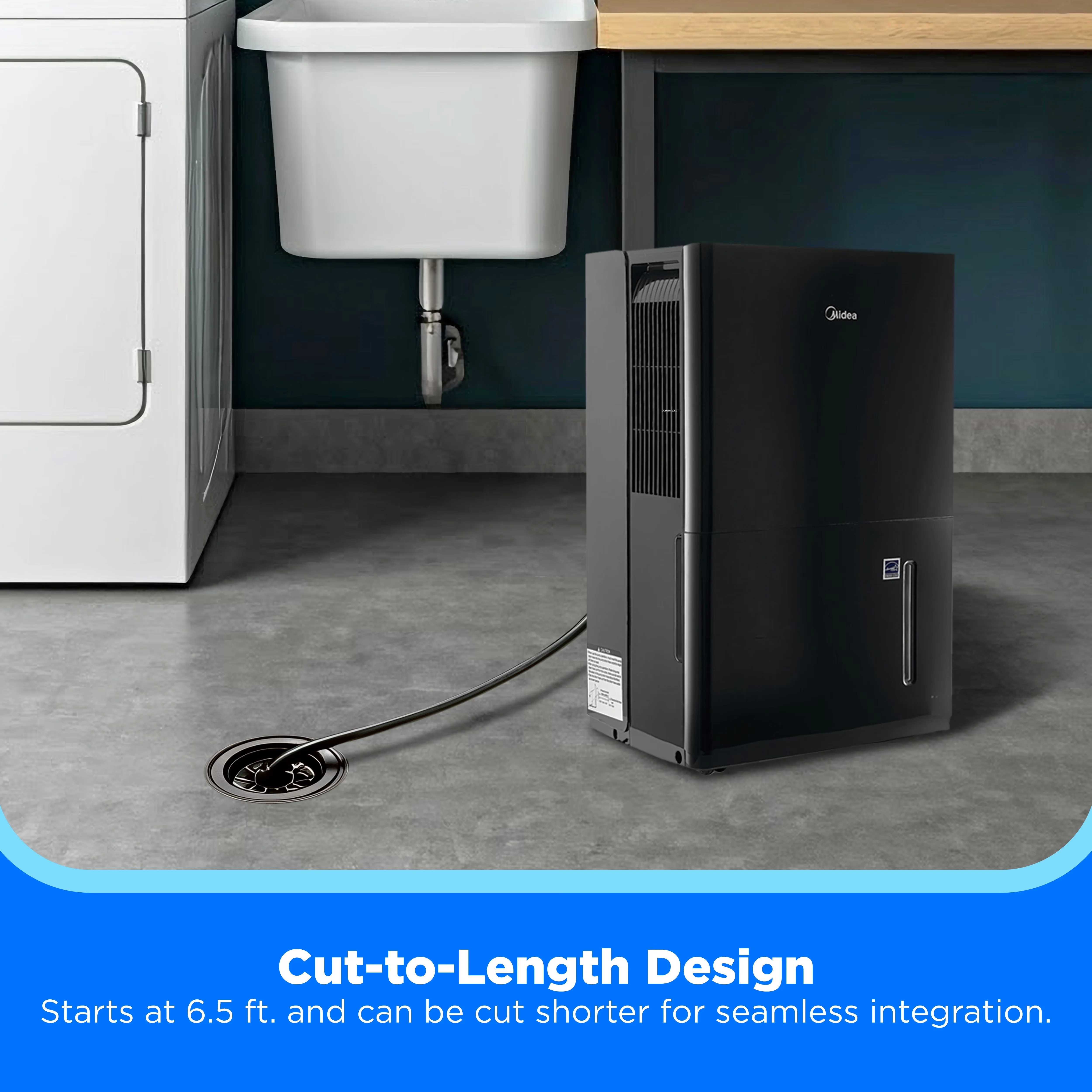 Versatile Dehumidifier with Easy installation, Universal Drain Hose, 1 Piece Pack - Plastic Model DAB457