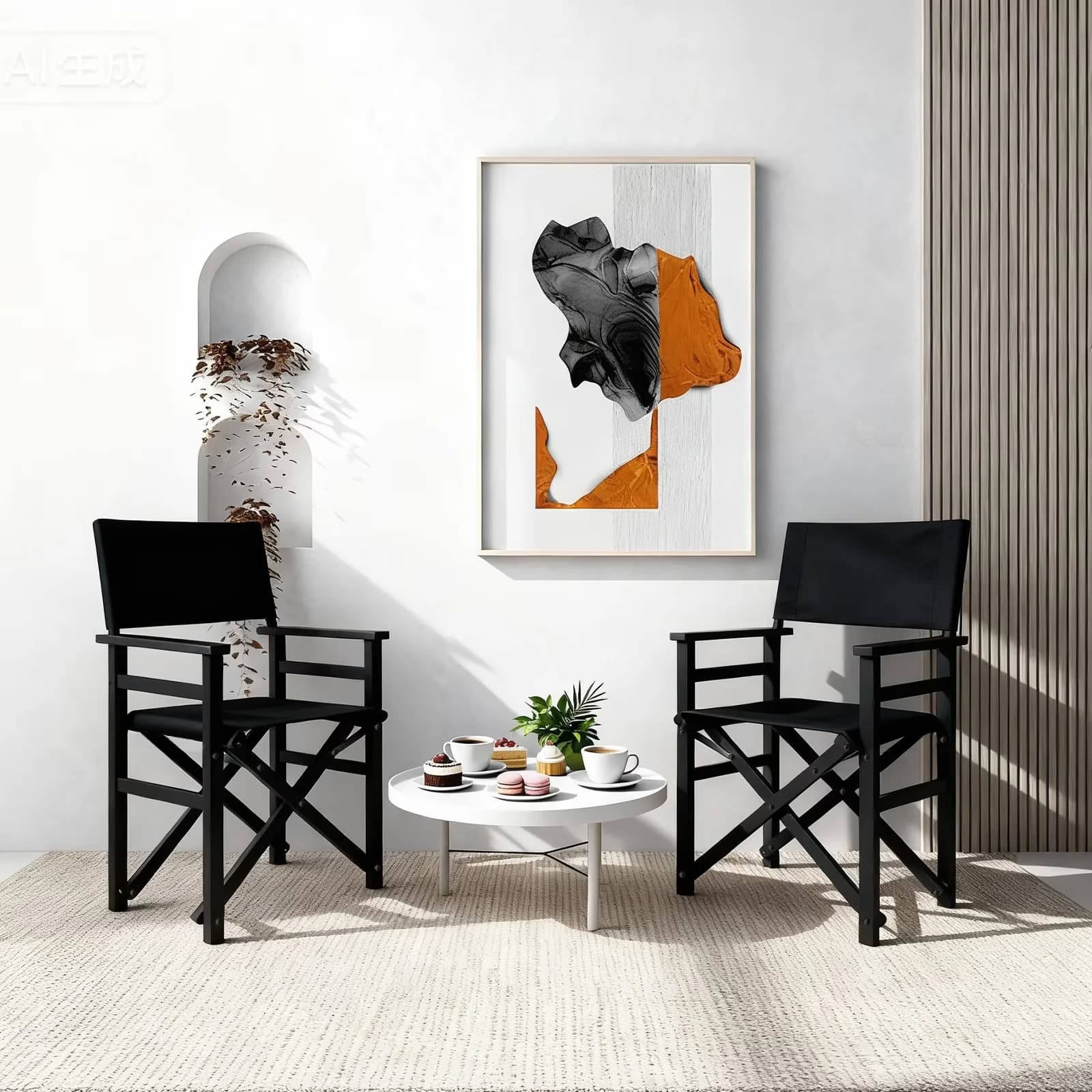 Beach Chair Efficient with Waterproof, Folding, Model Name: Wood Beach Chair - Black Model 8730F0
