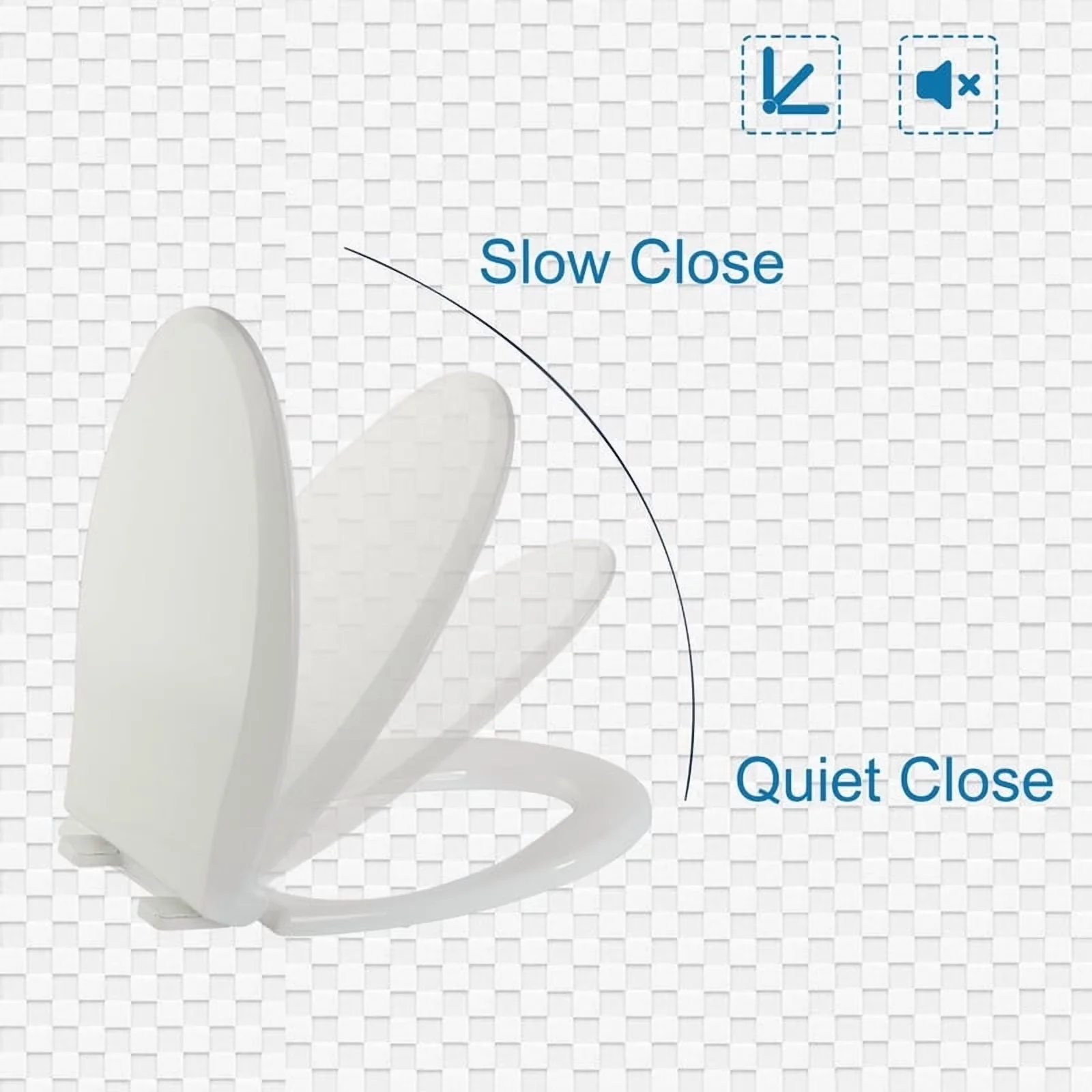 Modern Toilet Seats And Lid with Soft Close, Easy To Install, Detachable - Polypropylene White Model 0BAE57