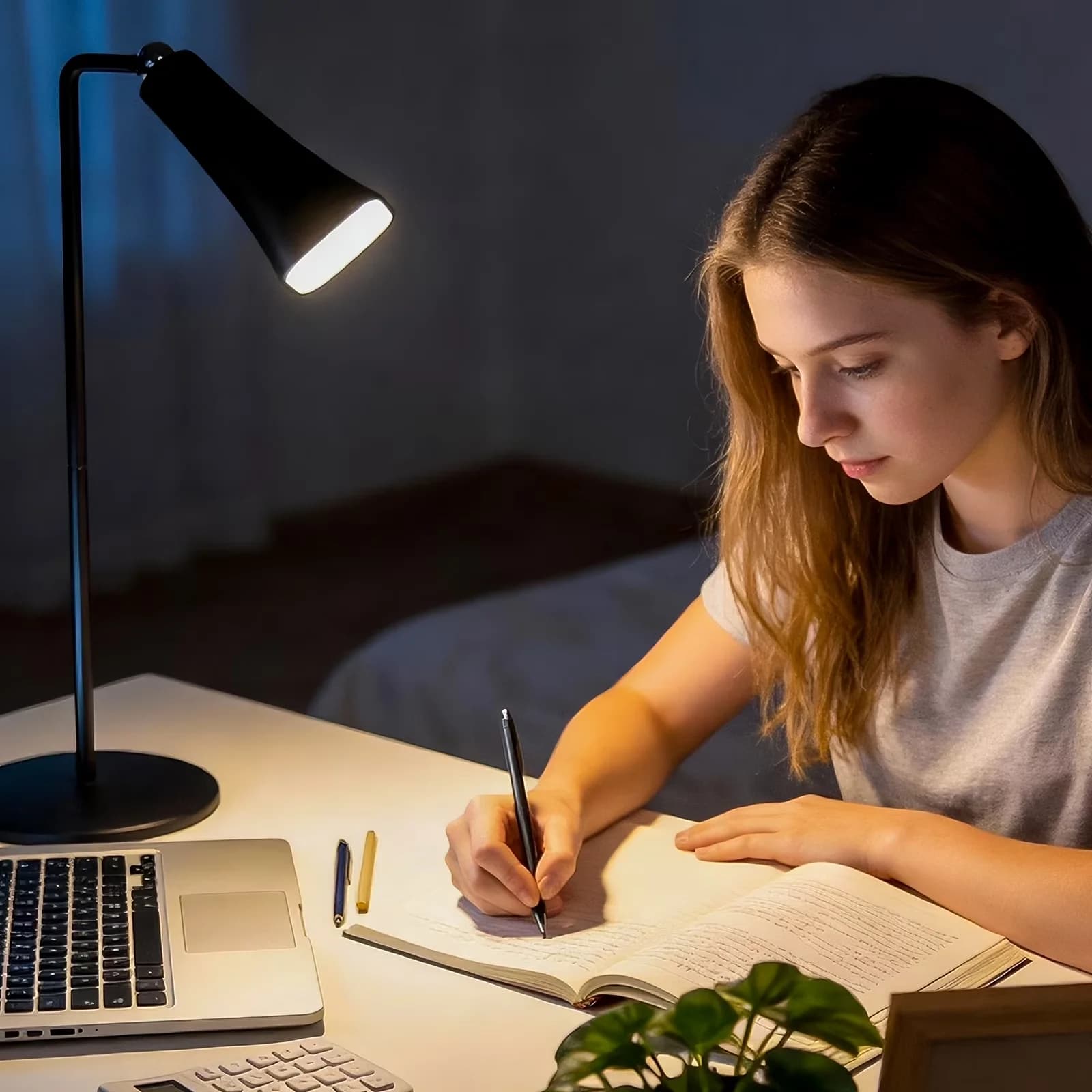 Premium Desk Lamp with LED, Battery, Lamp Body Material: ABS - Plastic Black Model 341893