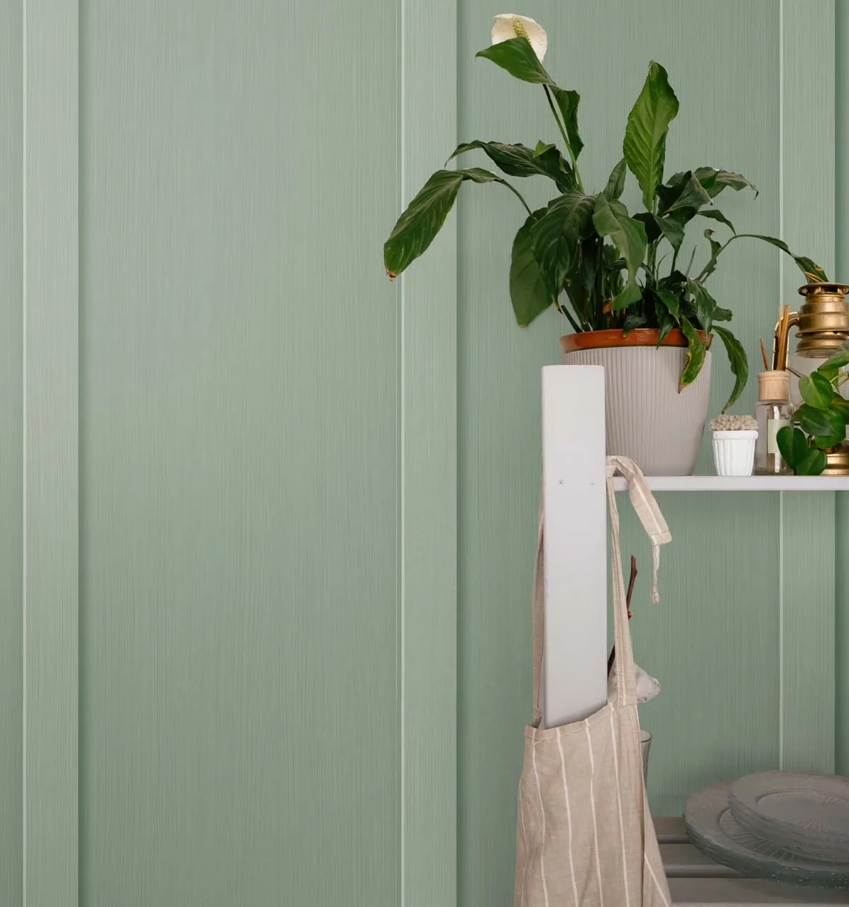 Innovative Wallpaper with Removable - Sage Green Self-Adhesive Vinyl - Easy to Use Model 4CEFBB