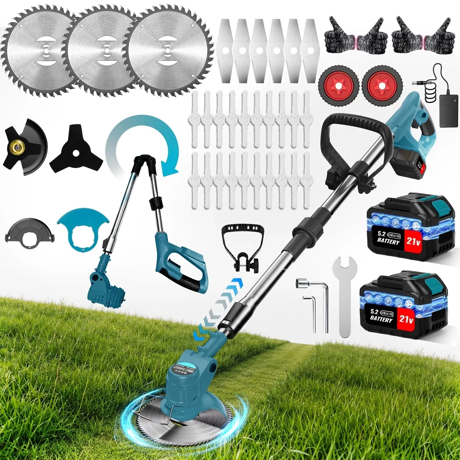 Efficient Trillers Cultivator with Battery, Ergonomic Push-Lawnmower, Mowing Width: <305mm - Model 30990D