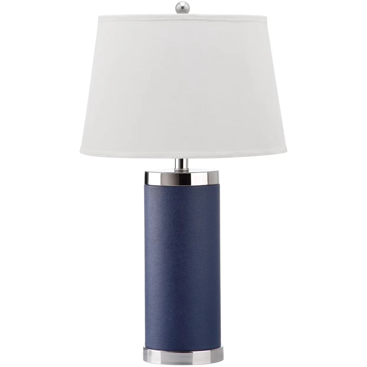 Premium Table Lamp with Transitional, Contemporary, Leather 25 in. H Retro Column - Blue Pu Leather Model E21FB2