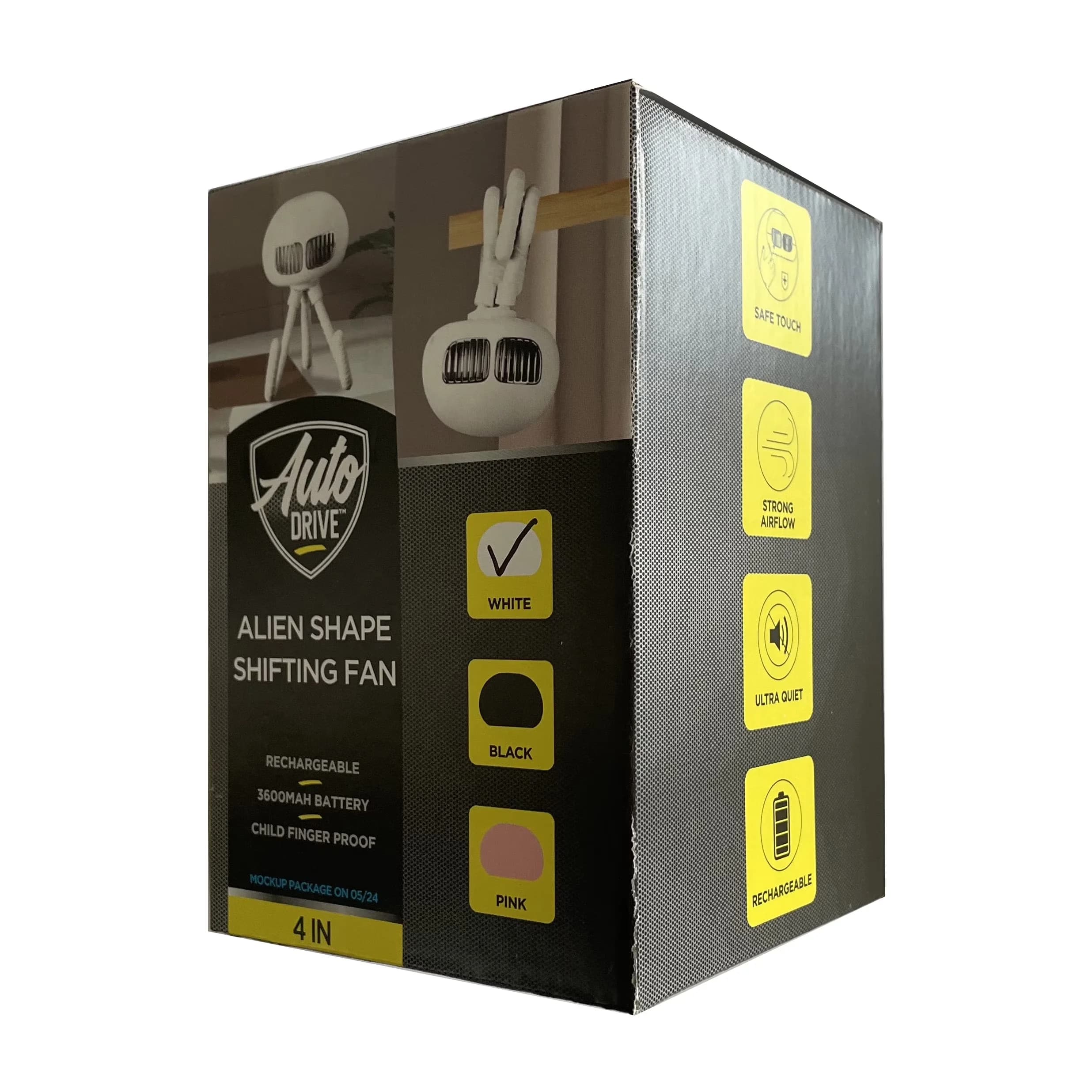 Fans In Cooling Sleek with Battery, Alien Shape Shifting Portable Fan, USB interface for easy charging - Model 171A24
