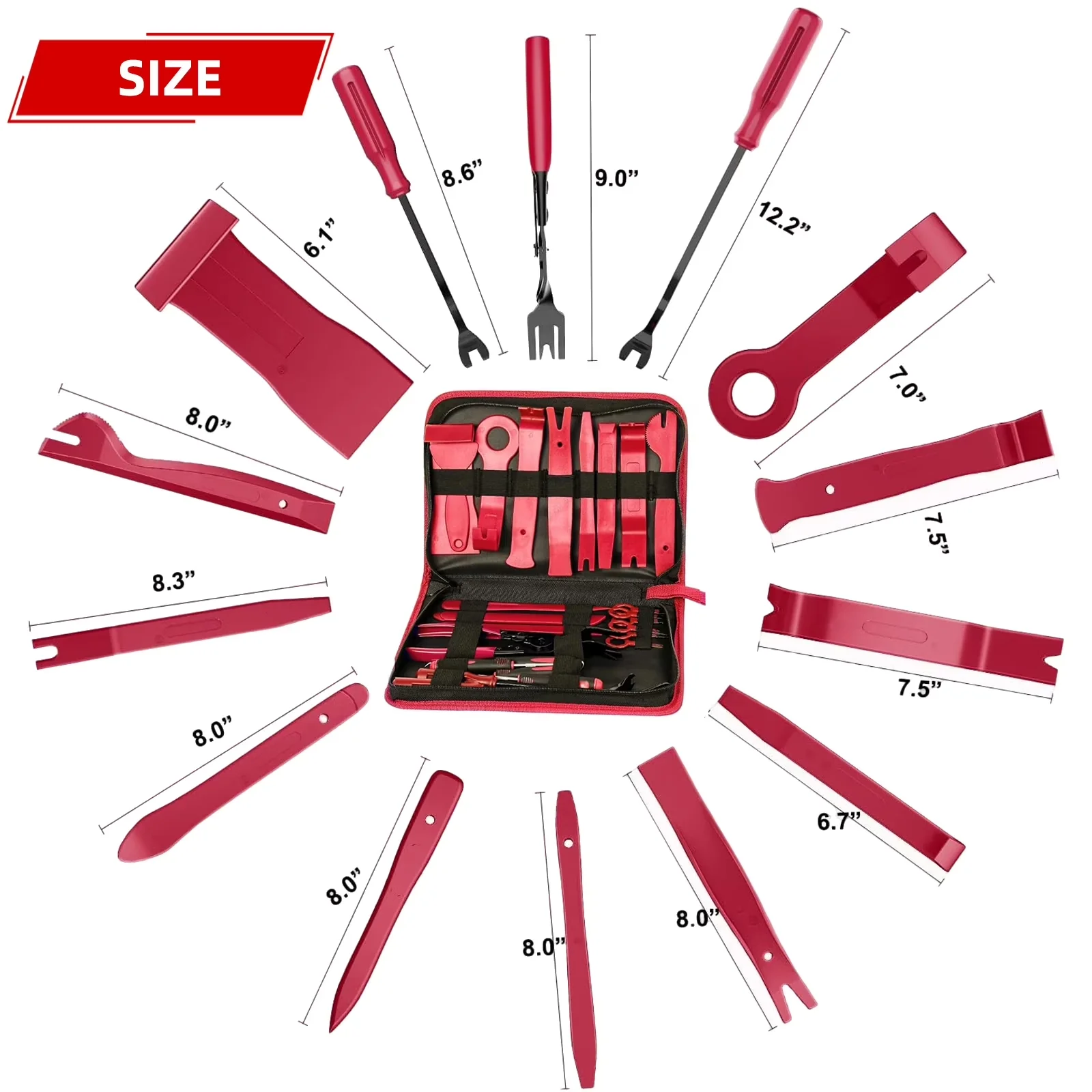 Durable Hand Tool Set with Lightweight, POM Material Interior Trim Repair Tools, Push Pin Puller - Red Model AD2735